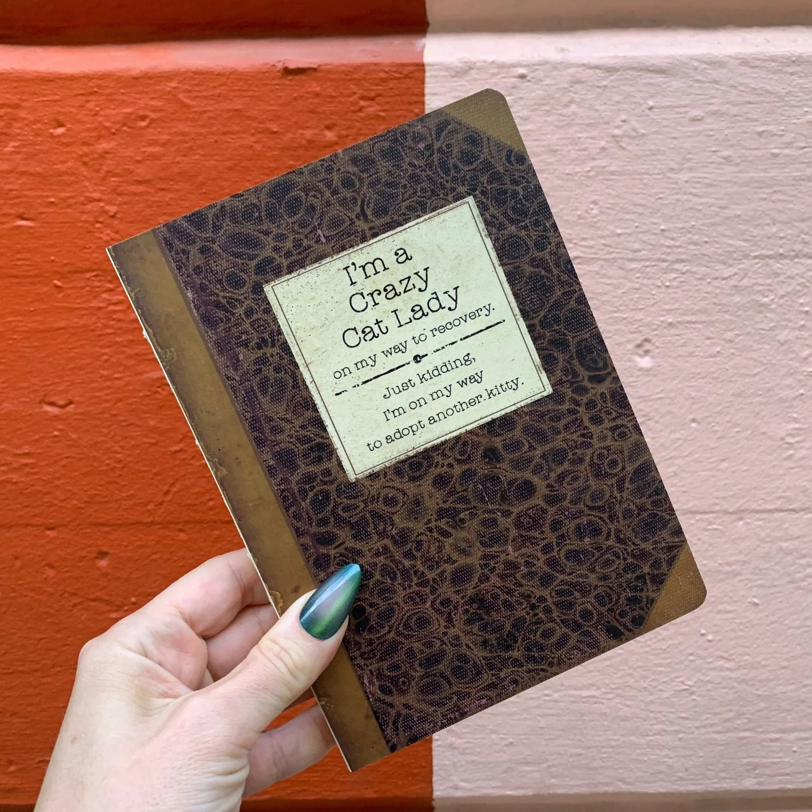 I'm A Crazy Cat Lady On My Way To Recovery Journal  | Vintage Book Designs Notebook - Image 2