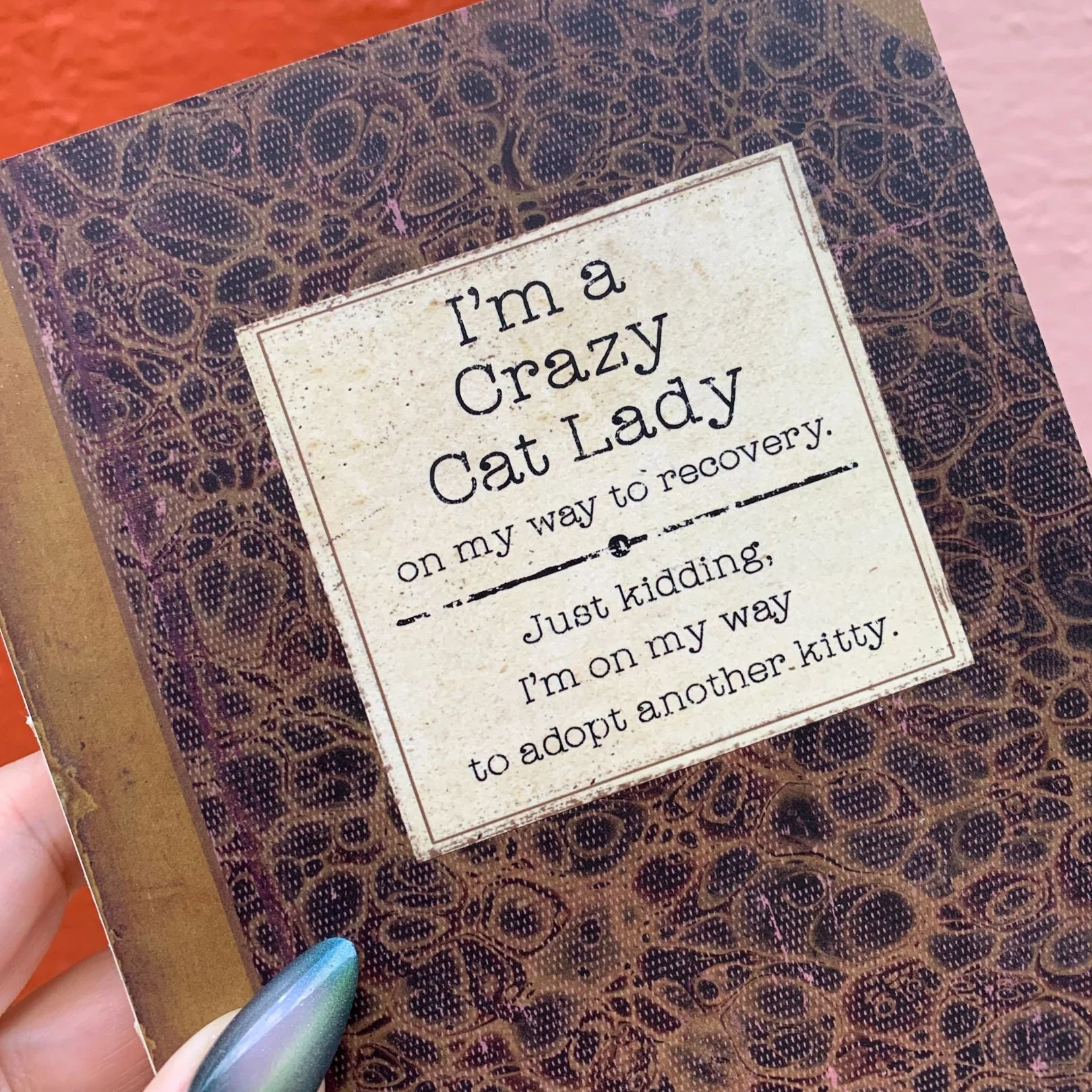 I'm A Crazy Cat Lady On My Way To Recovery Journal  | Vintage Book Designs Notebook - Image 7