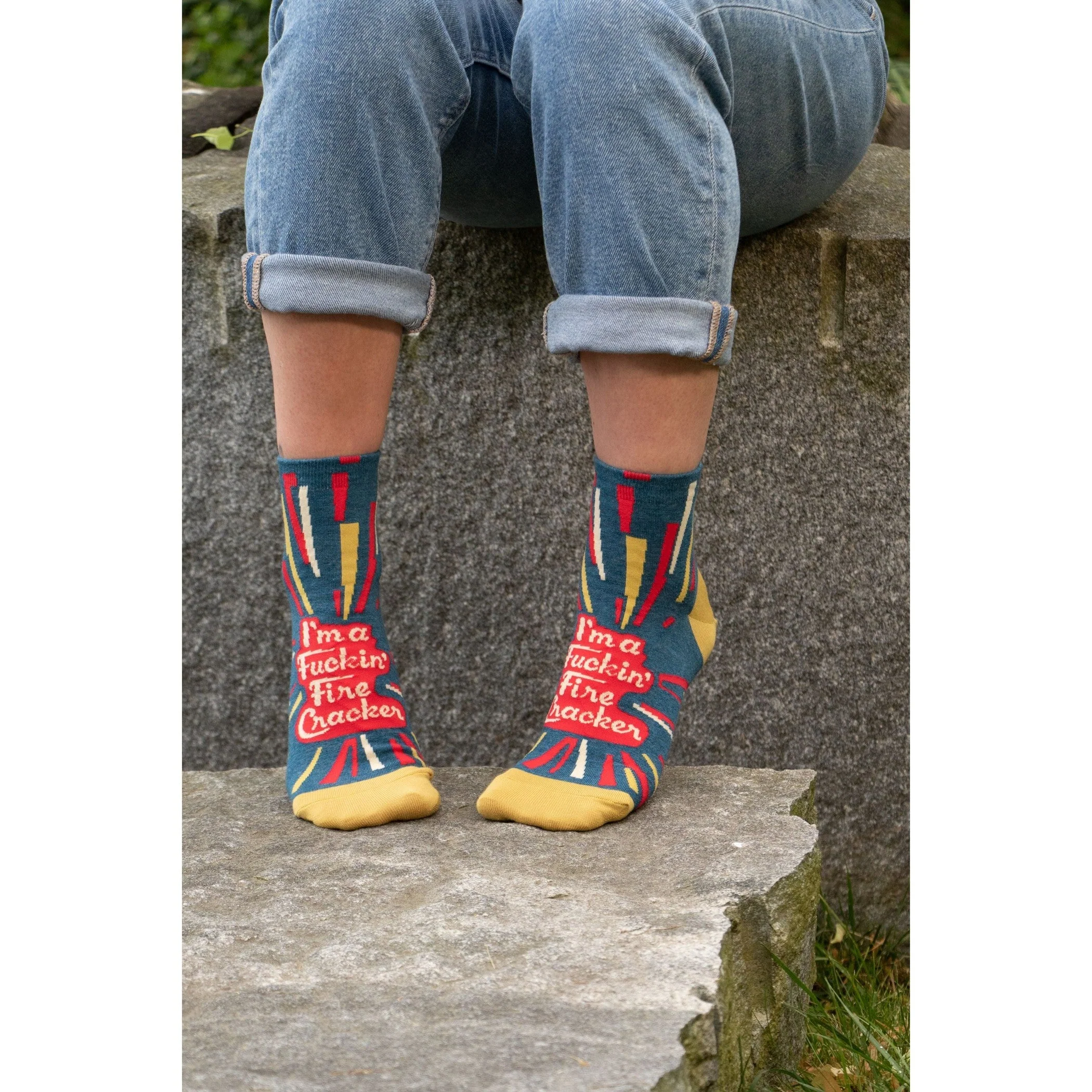 I'm A Fuckin' Firecracker Women's Ankle Socks | BlueQ at GetBullish - Image 2