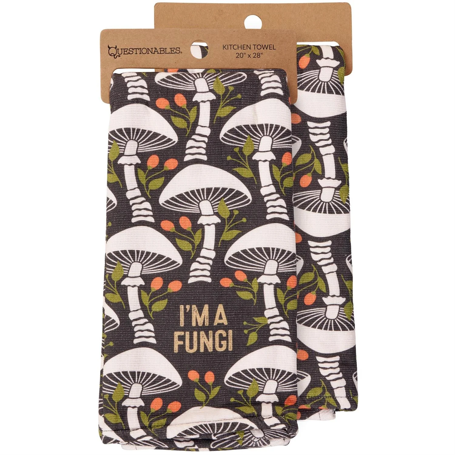 I'm A Fungi Kitchen Towel | Mushroom Pattern Cotton Hand Tea Dish Cloth | 16" x 26" - Image 4