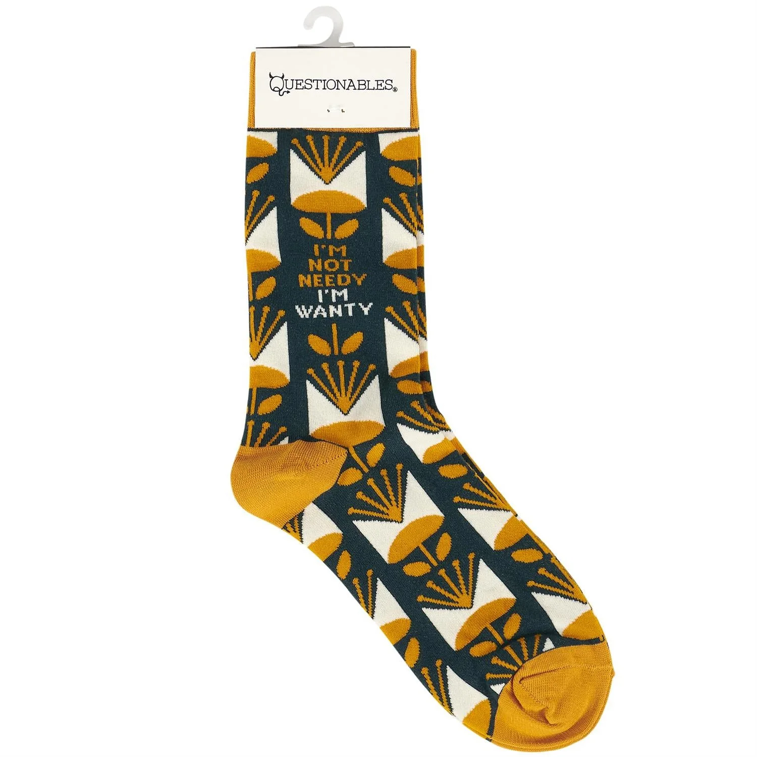 I'm Not Needy I'm Wanty Socks | Floral Pattern Design - Image 3