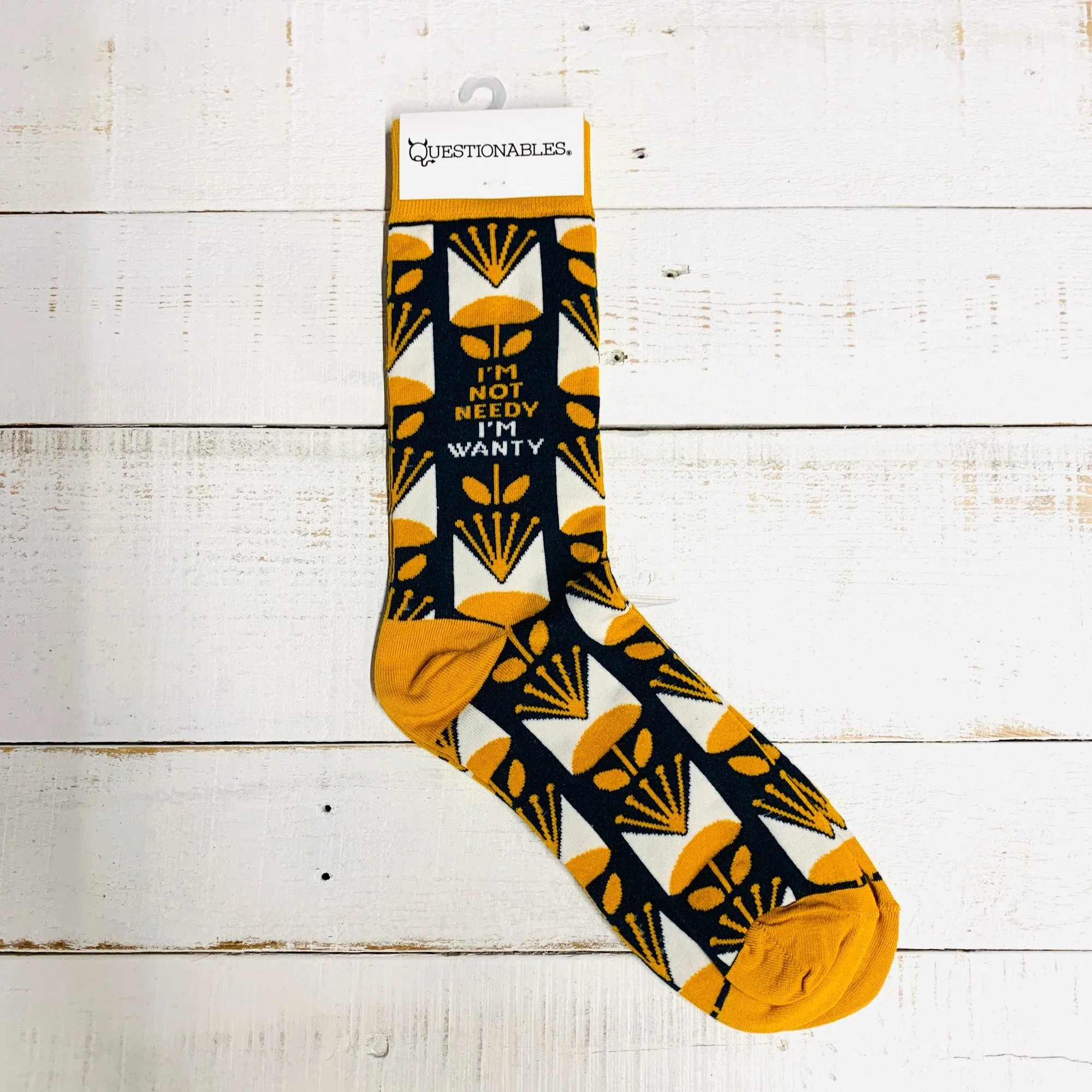 I'm Not Needy I'm Wanty Socks | Floral Pattern Design - Image 5