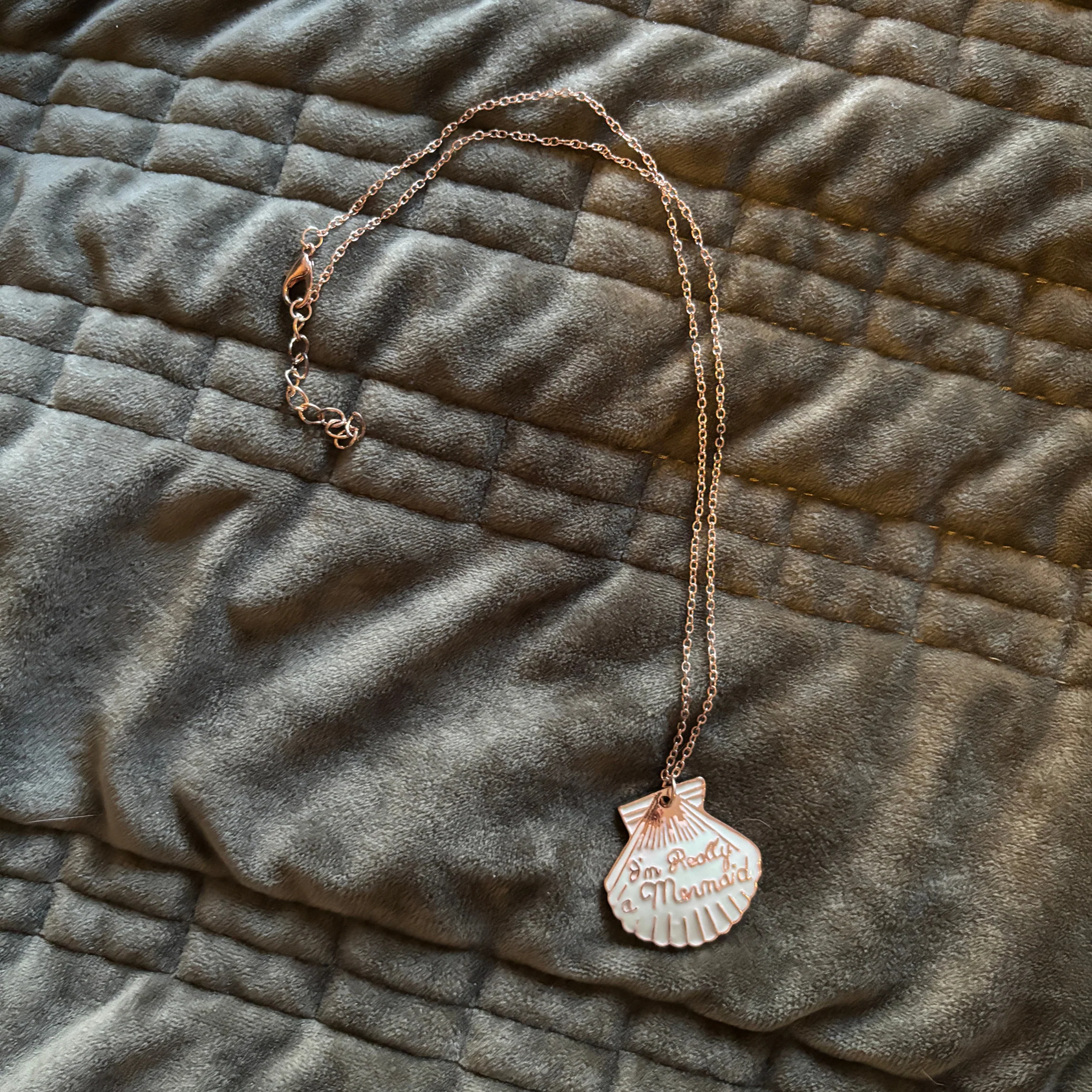 I'm Really a Mermaid Enamel Necklace | Gold Chain Pendant - Image 5