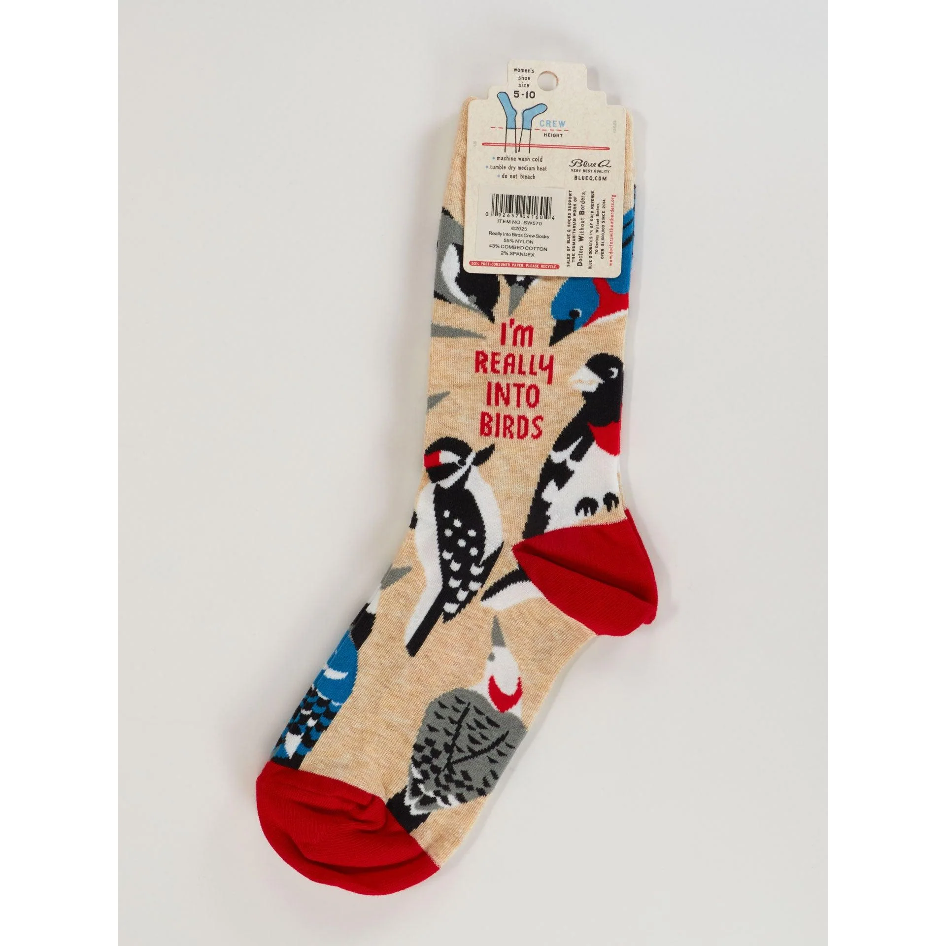 I'm Really Into Birds Women's Crew Socks | Novelty Funny Socks | BlueQ at GetBullish - Image 4
