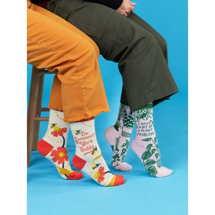 I'm Someone's Work Buddy Women's Crew Socks | Novelty Funny Socks | BlueQ at GetBullish - Image 2