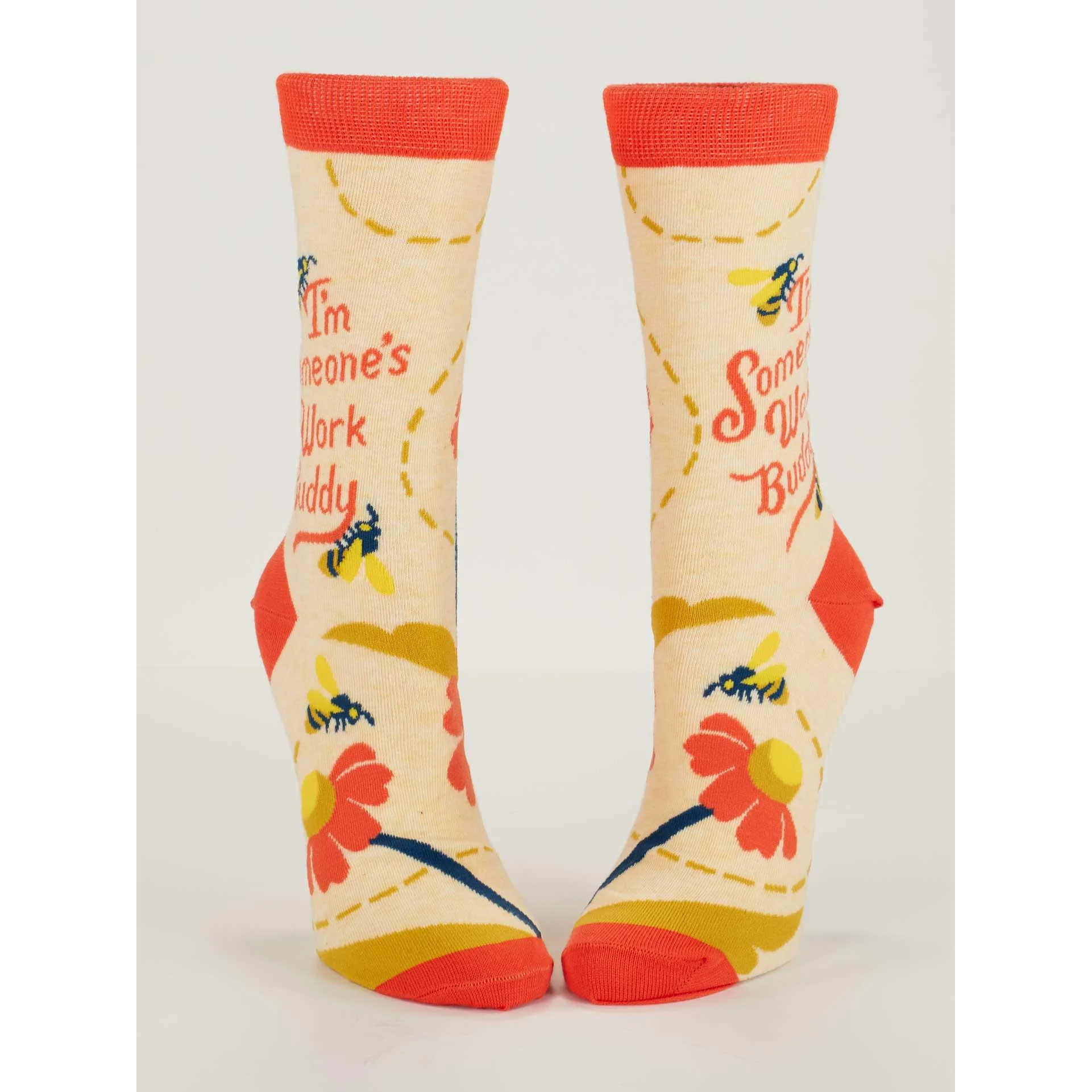 I'm Someone's Work Buddy Women's Crew Socks | Novelty Funny Socks | BlueQ at GetBullish - Image 3