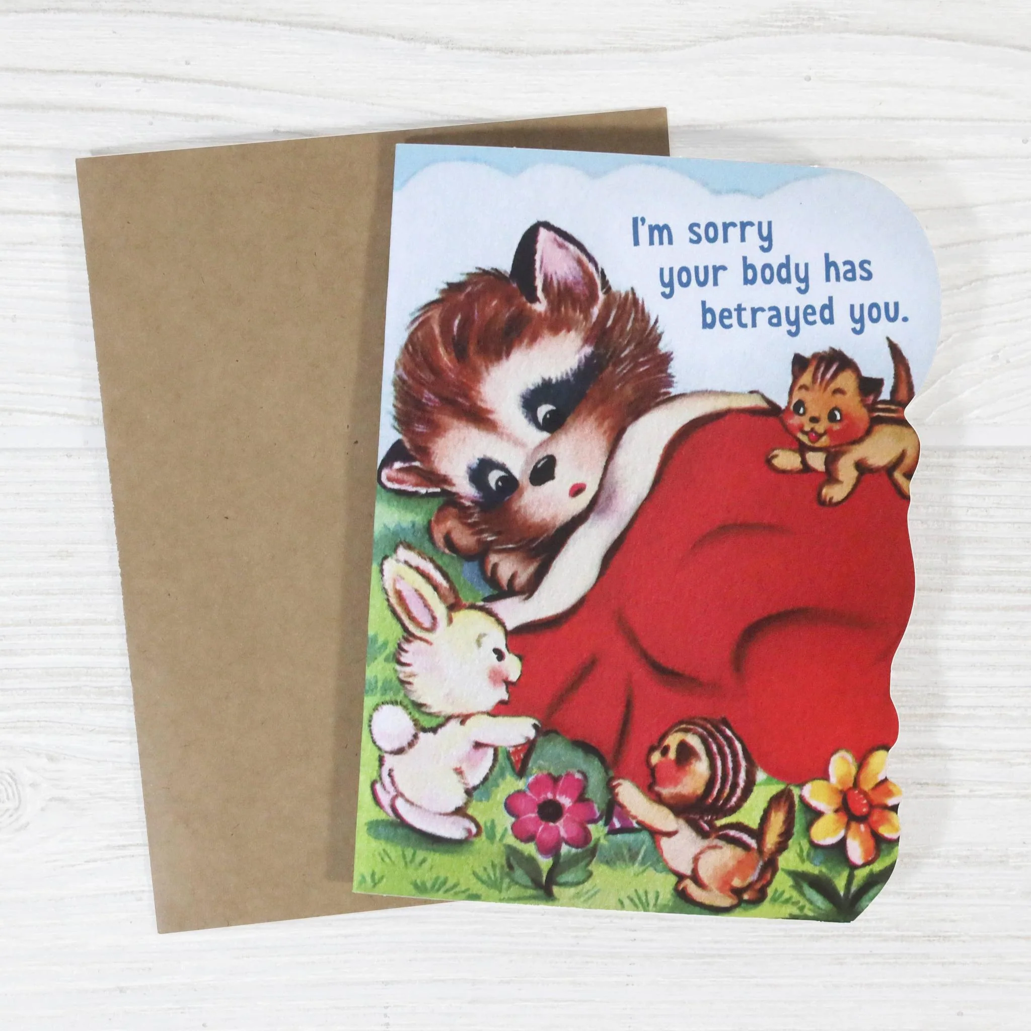 I'm Sorry Your Body Has Betrayed You Blank Funny Get Well Card - Image 2
