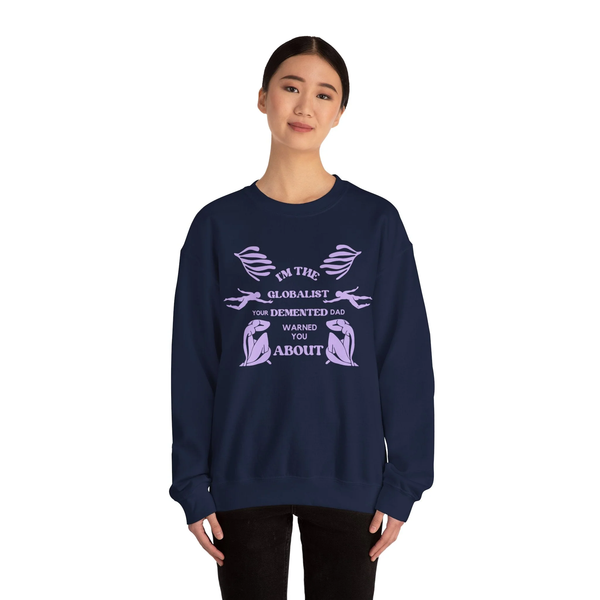 I'm the Globalist Your Demented Dad Warned You About Unisex Heavy Blend™ Crewneck Sweatshirt (Sizes S-5X) - Image 10