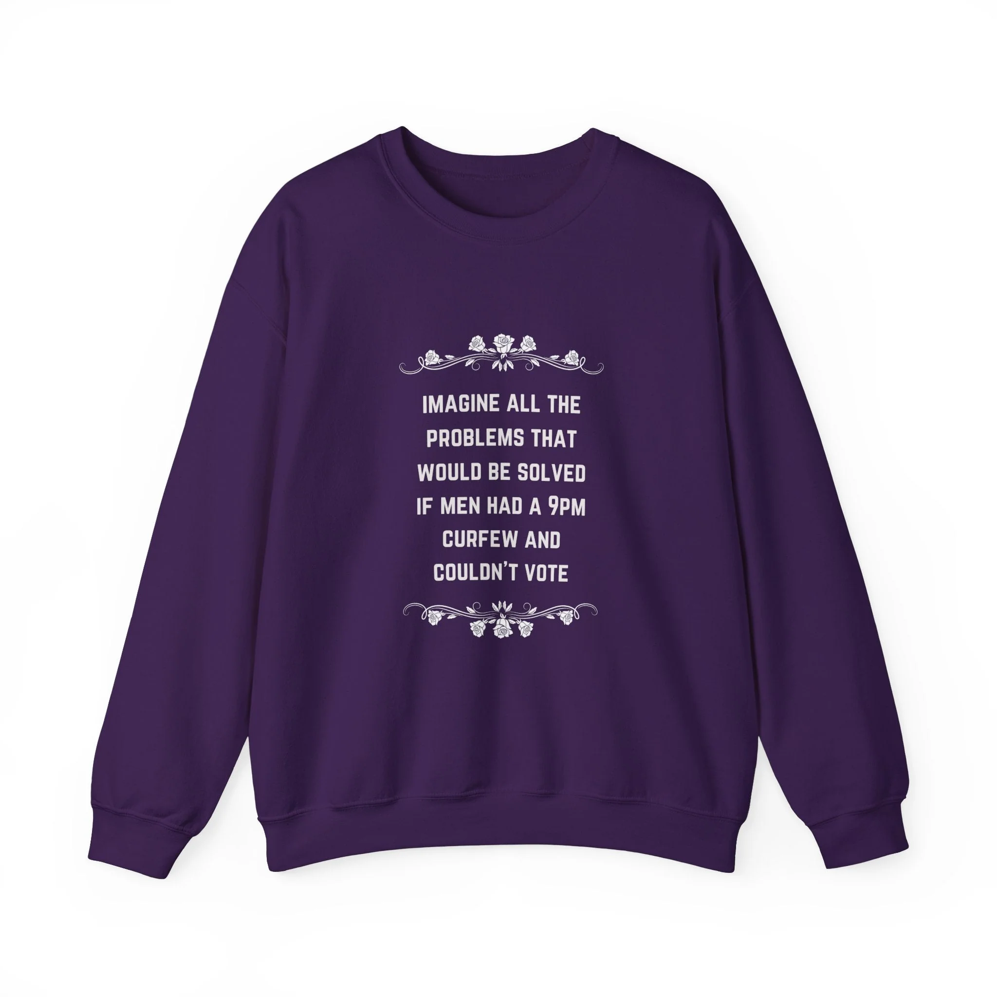 Imagine if Men Had Curfews and Couldn't Vote Unisex Heavy Blend™ Crewneck Sweatshirt (Sizes S-5X) - Image 2