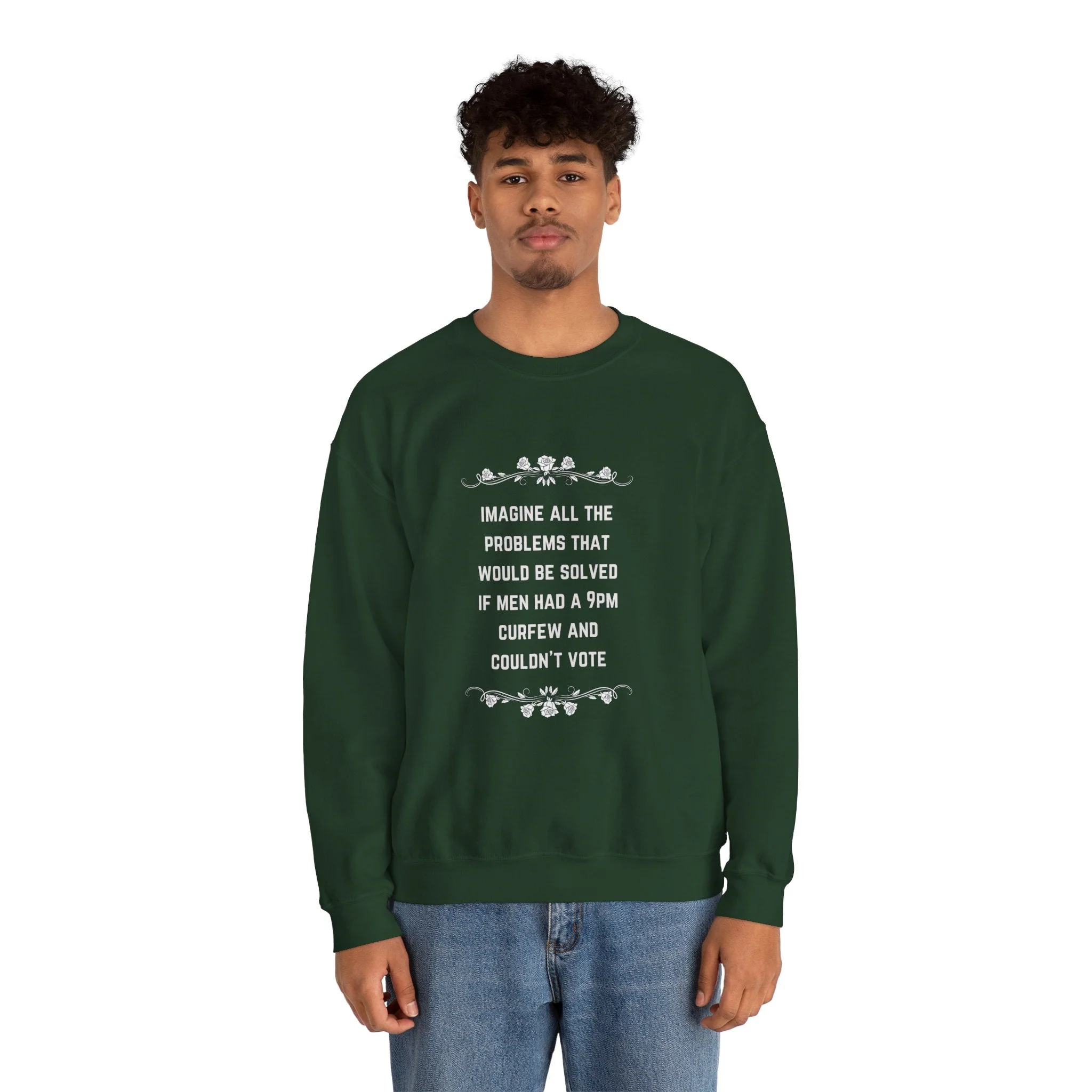 Imagine if Men Had Curfews and Couldn't Vote Unisex Heavy Blend™ Crewneck Sweatshirt (Sizes S-5X) - Image 26