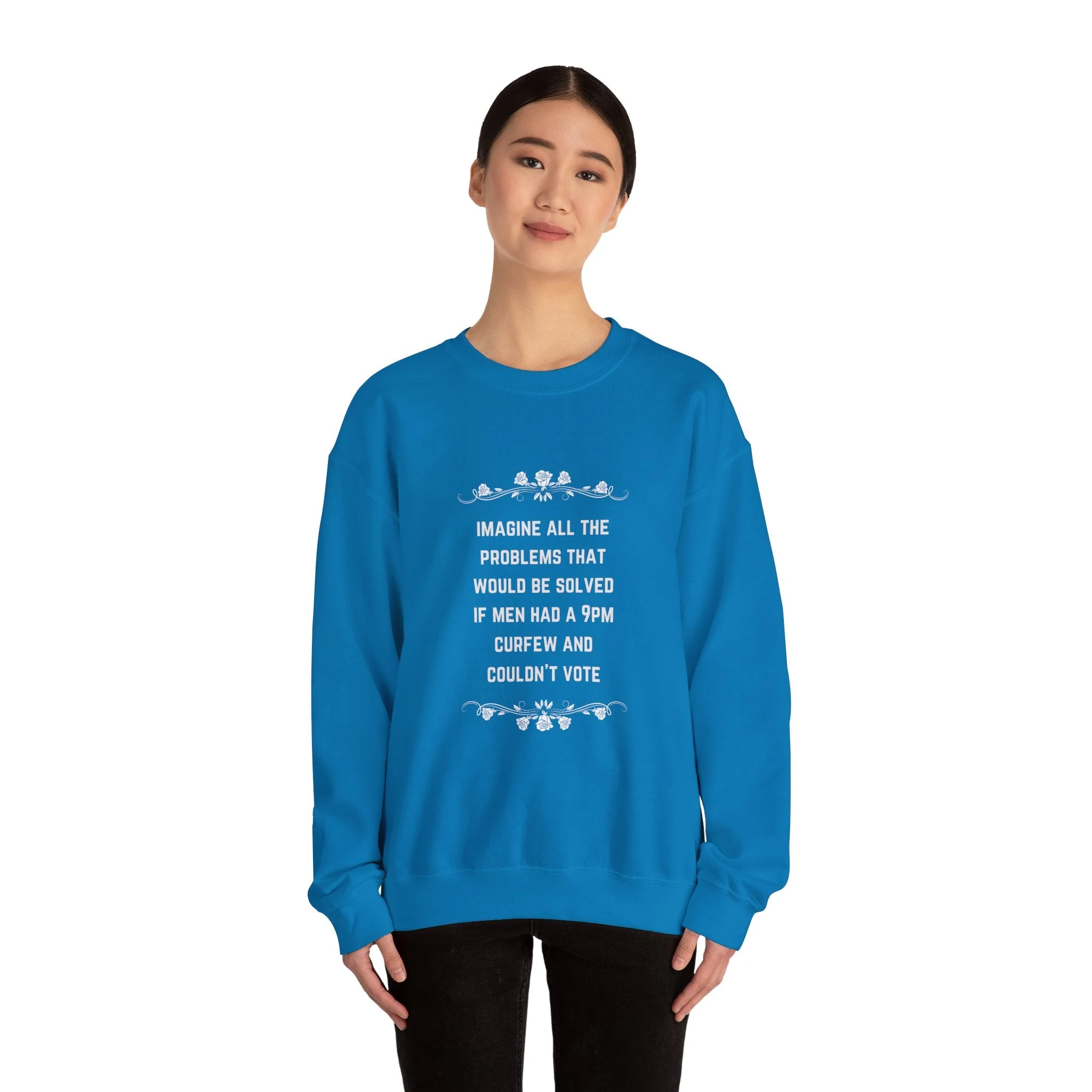 Imagine if Men Had Curfews and Couldn't Vote Unisex Heavy Blend™ Crewneck Sweatshirt (Sizes S-5X) - Image 32