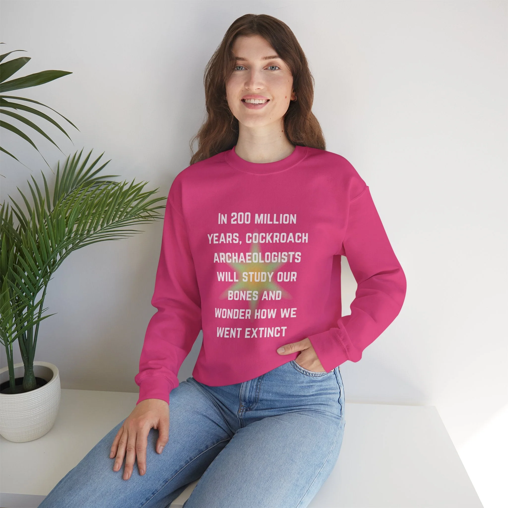 In 200 Million Years Cockroach Archaeologists Will Study Our Bones Unisex Heavy Blend™ Crewneck Sweatshirt (Sizes S-5X) - Image 11