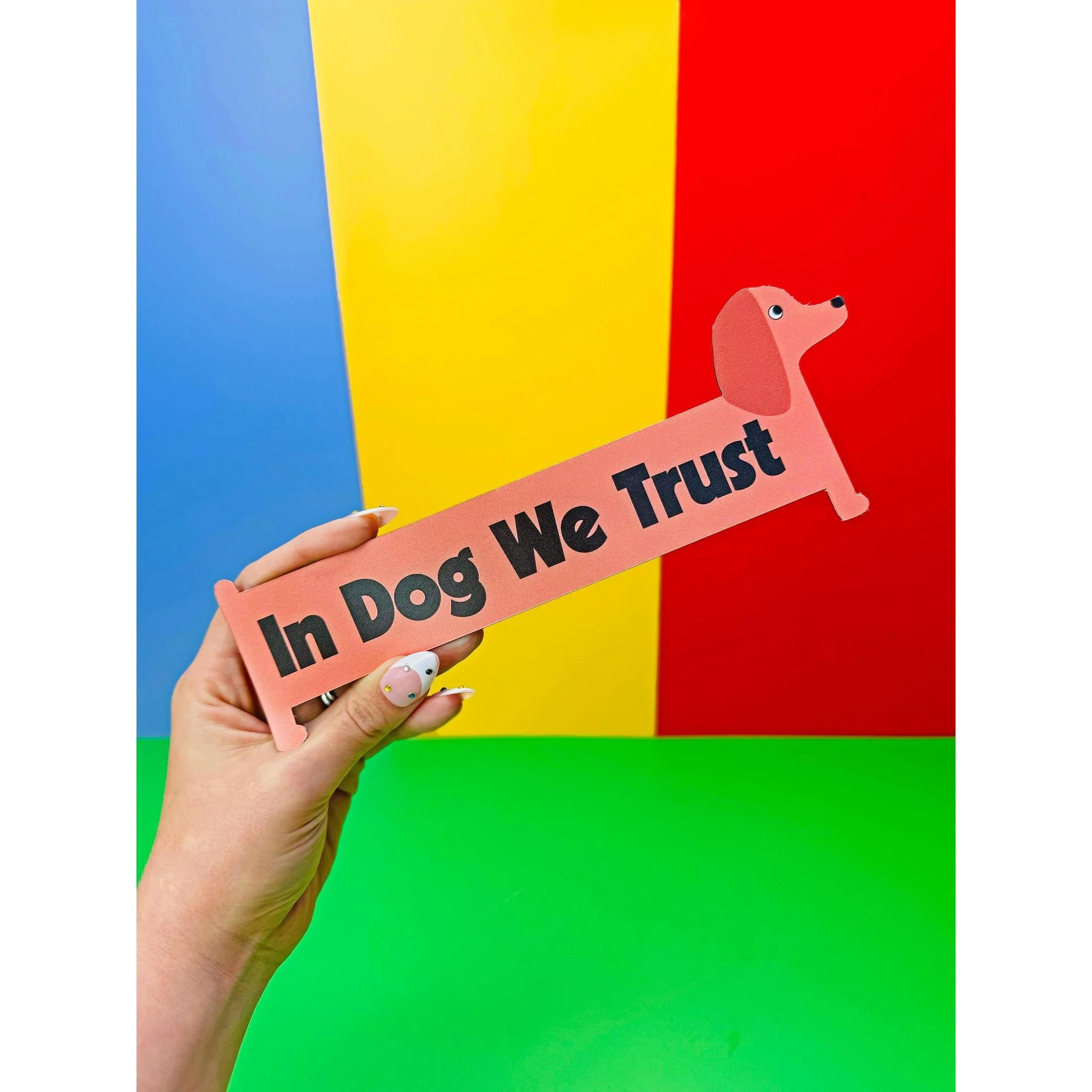 In Dog We Trust Car Magnet | Weatherproof Magnetic Surface Decor | 3.25" x 8" - Image 3
