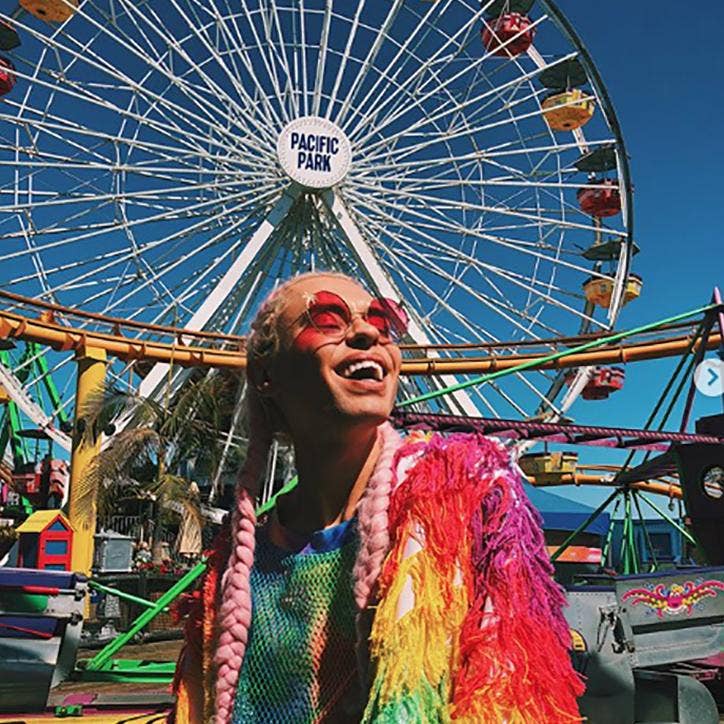 Indie Palm Tree Gradient Lens Round Hippie Sunglasses | Summer Sunnies Eyewear - Image 6