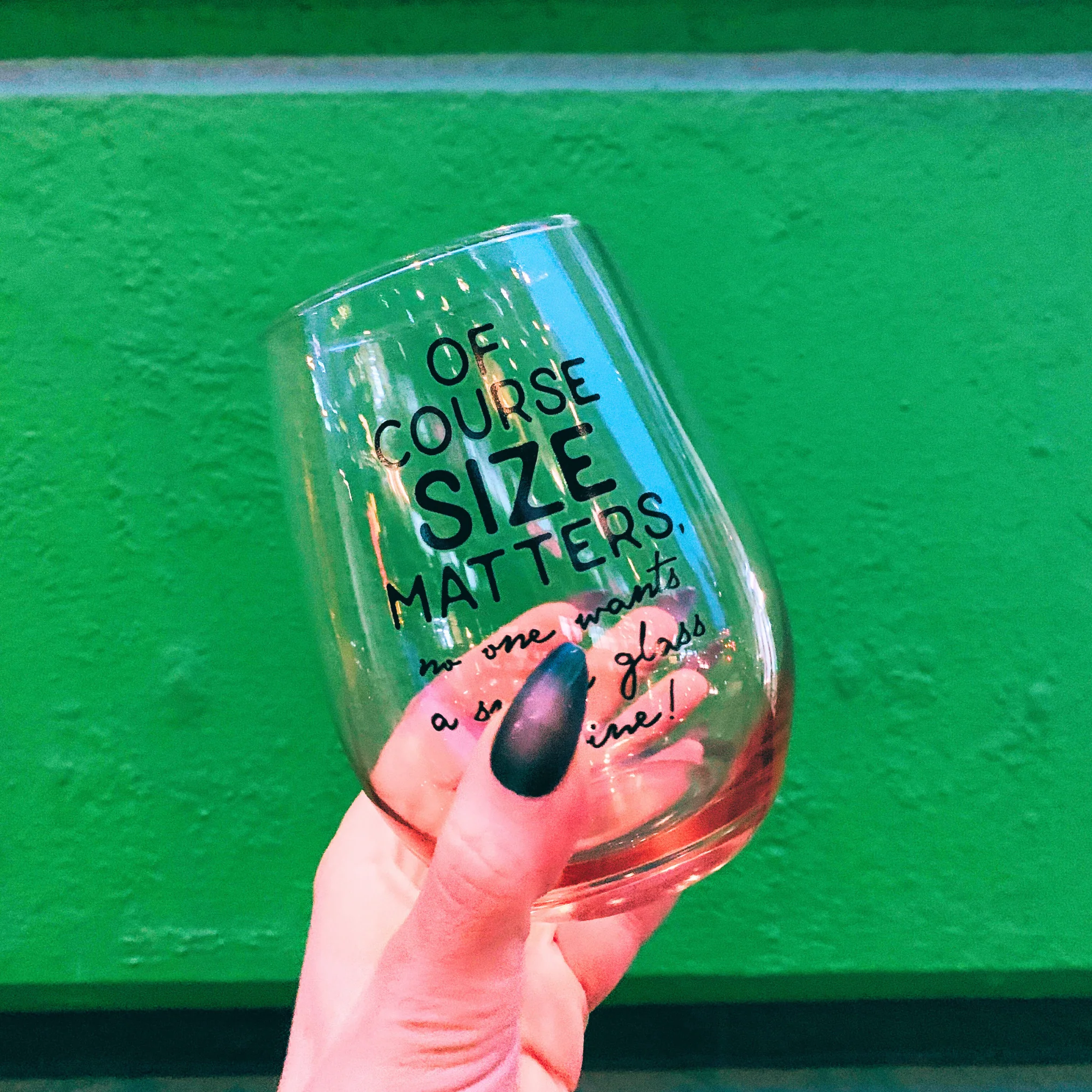 Of Course Size Matters Stemless Wine Glass in Peachy Tan Ombre | 20oz - Image 2