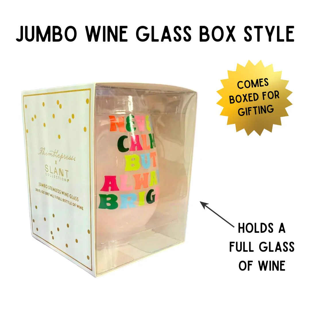 No Shade Jumbo Stemless Wine Glass in Tinted Bright Pink | 30oz Holds a Full Bottle of Wine - Image 3