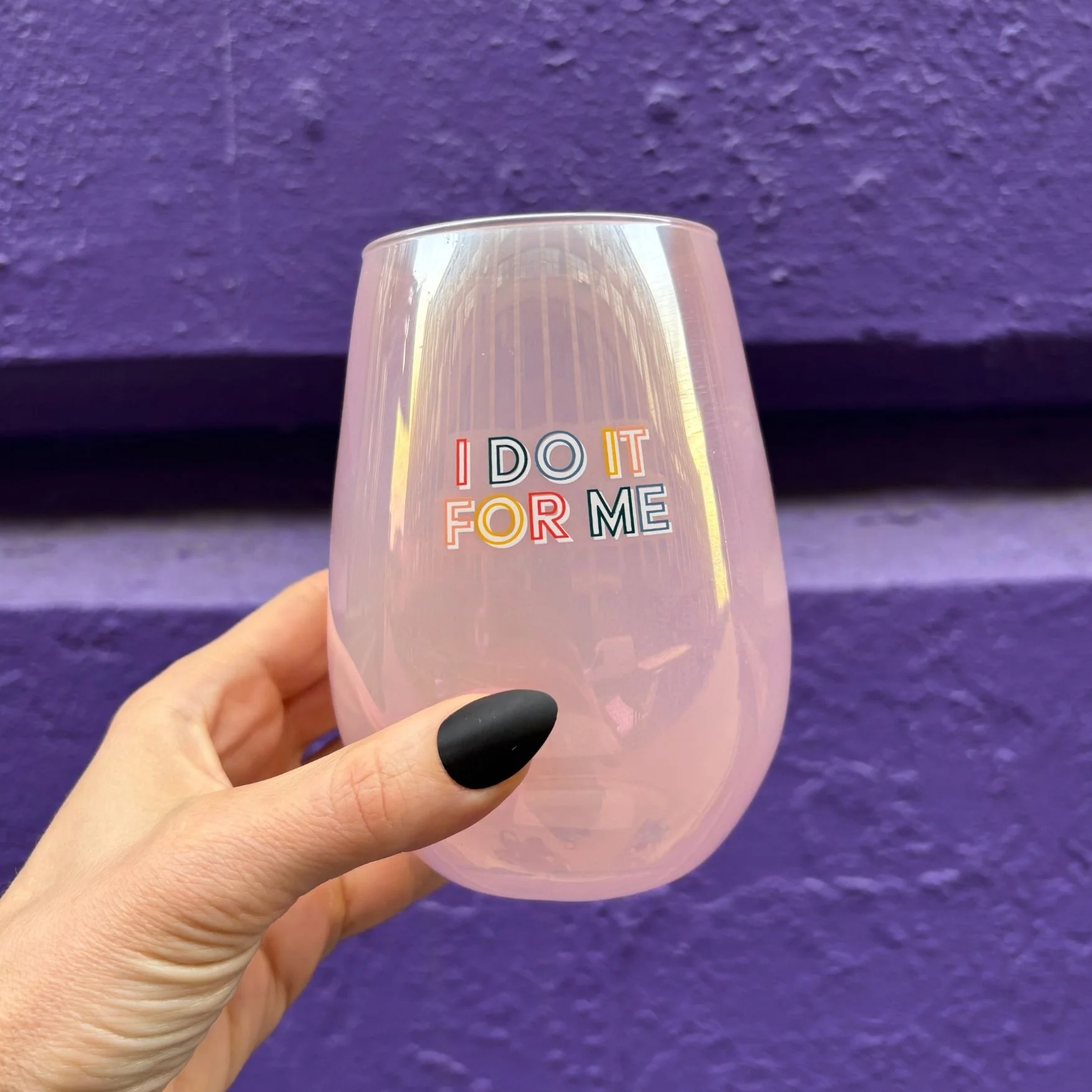I Do It For Me Stemless Wine Glass in Purple | 20 Oz. - Image 8