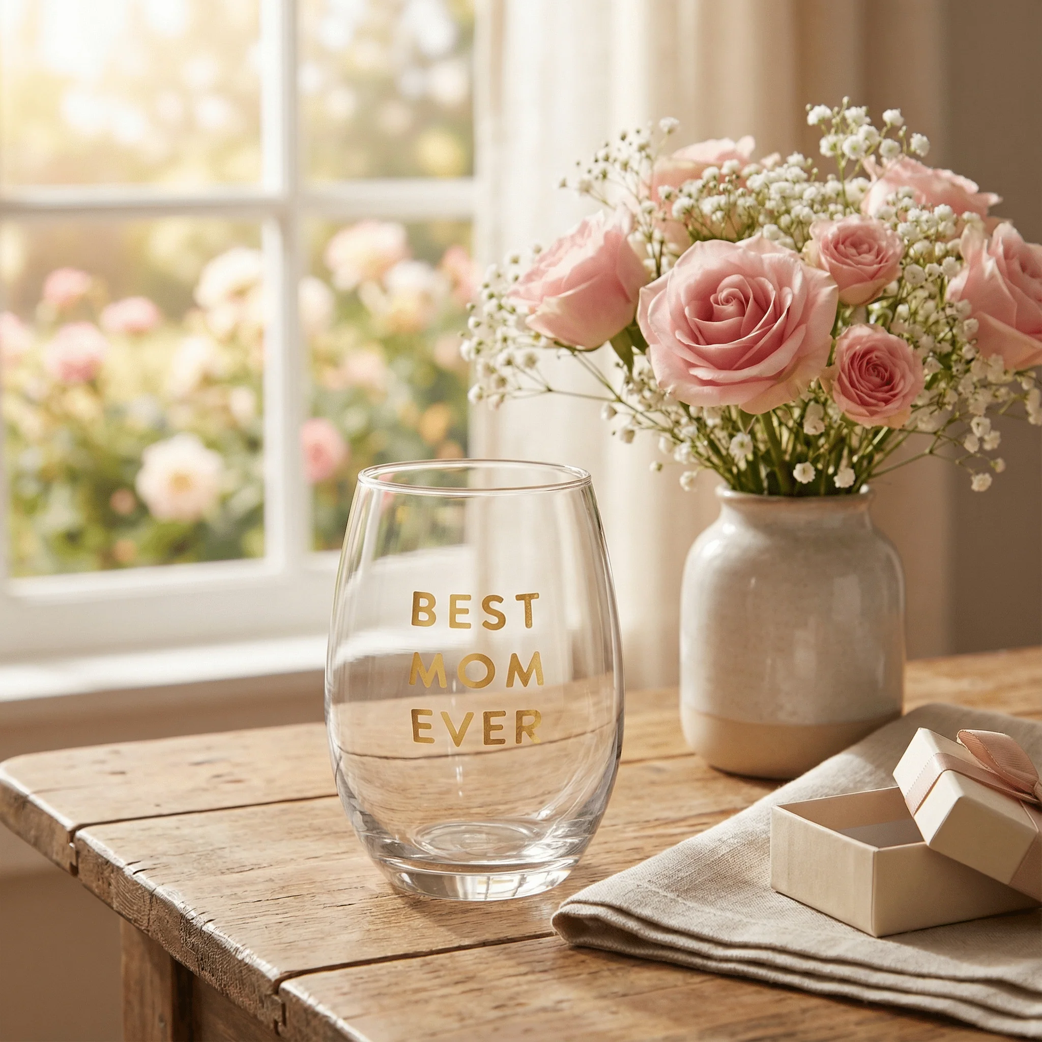 Best Mom Ever Stemless Wine Glass | Crystal Clear Drinkware Gift For Mother's Day | 17 oz - Image 4