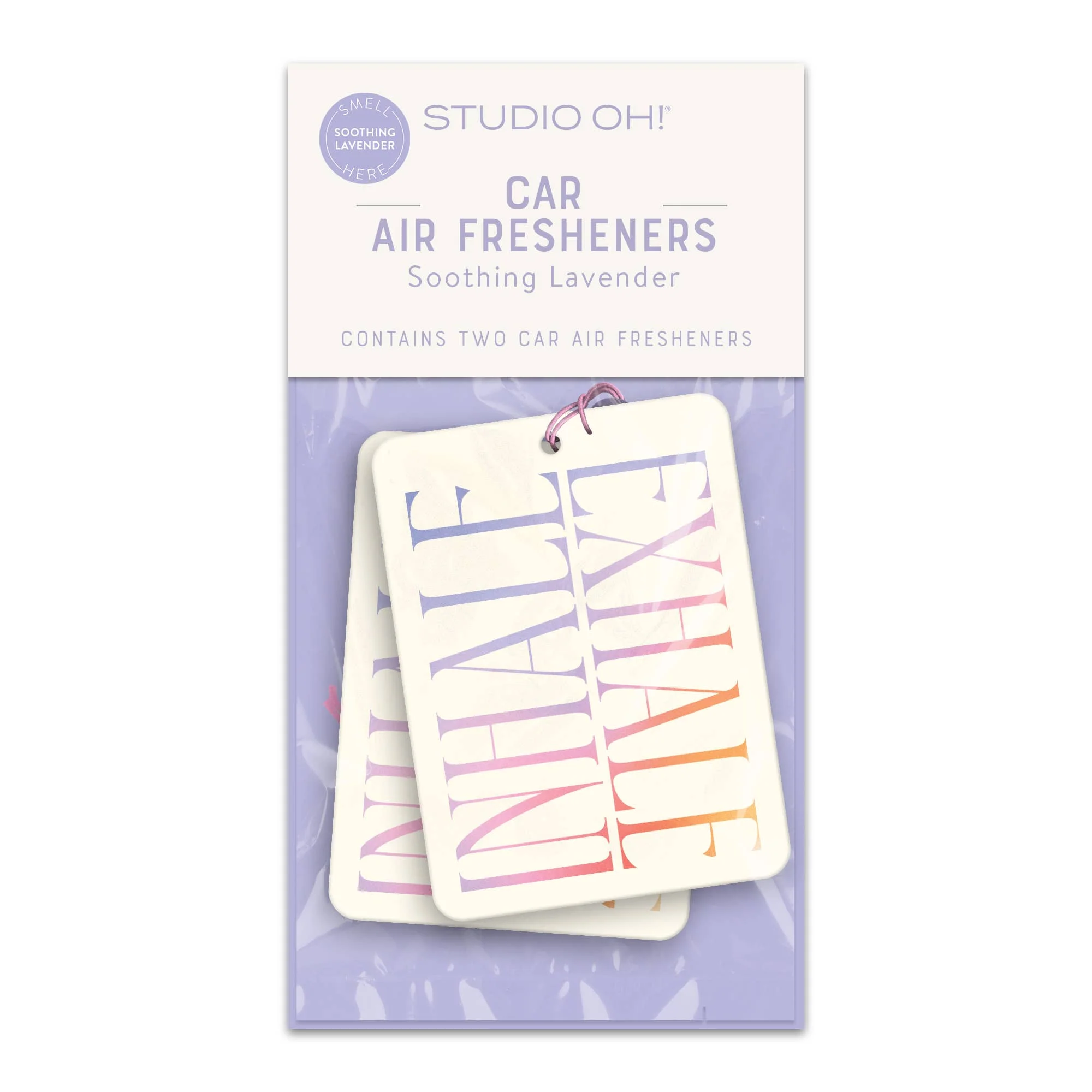 Set of 2 Inhale Exhale Car Air Fresheners in Soothing Lavender Scent | Yoga Inspired Car Scent Diffuser Deodorizer - Image 3
