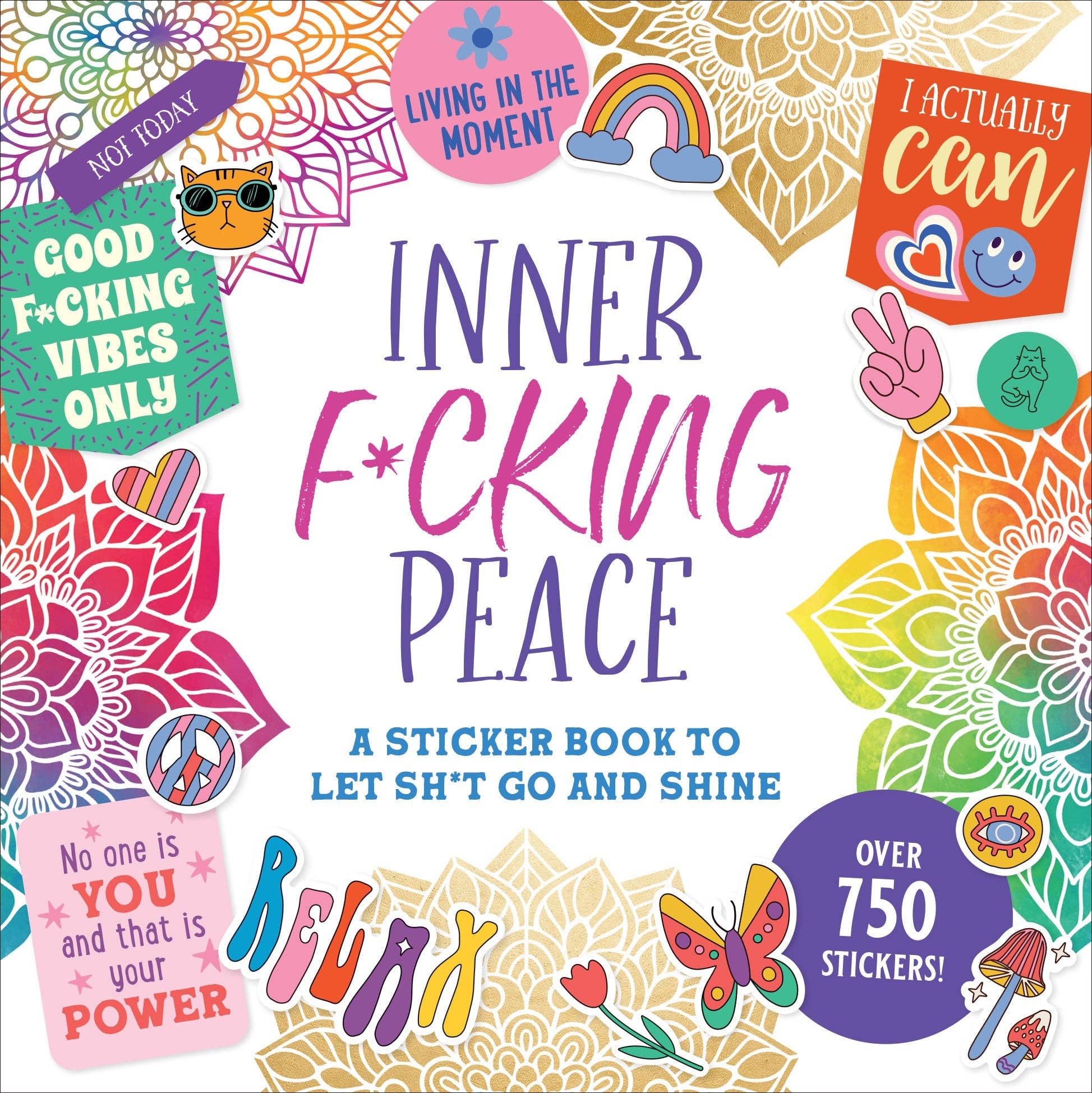 Inner F*cking Peace Stickers | A Sticker Book to Let Sh*t Go and Shine | Over 750 Decals - Image 2