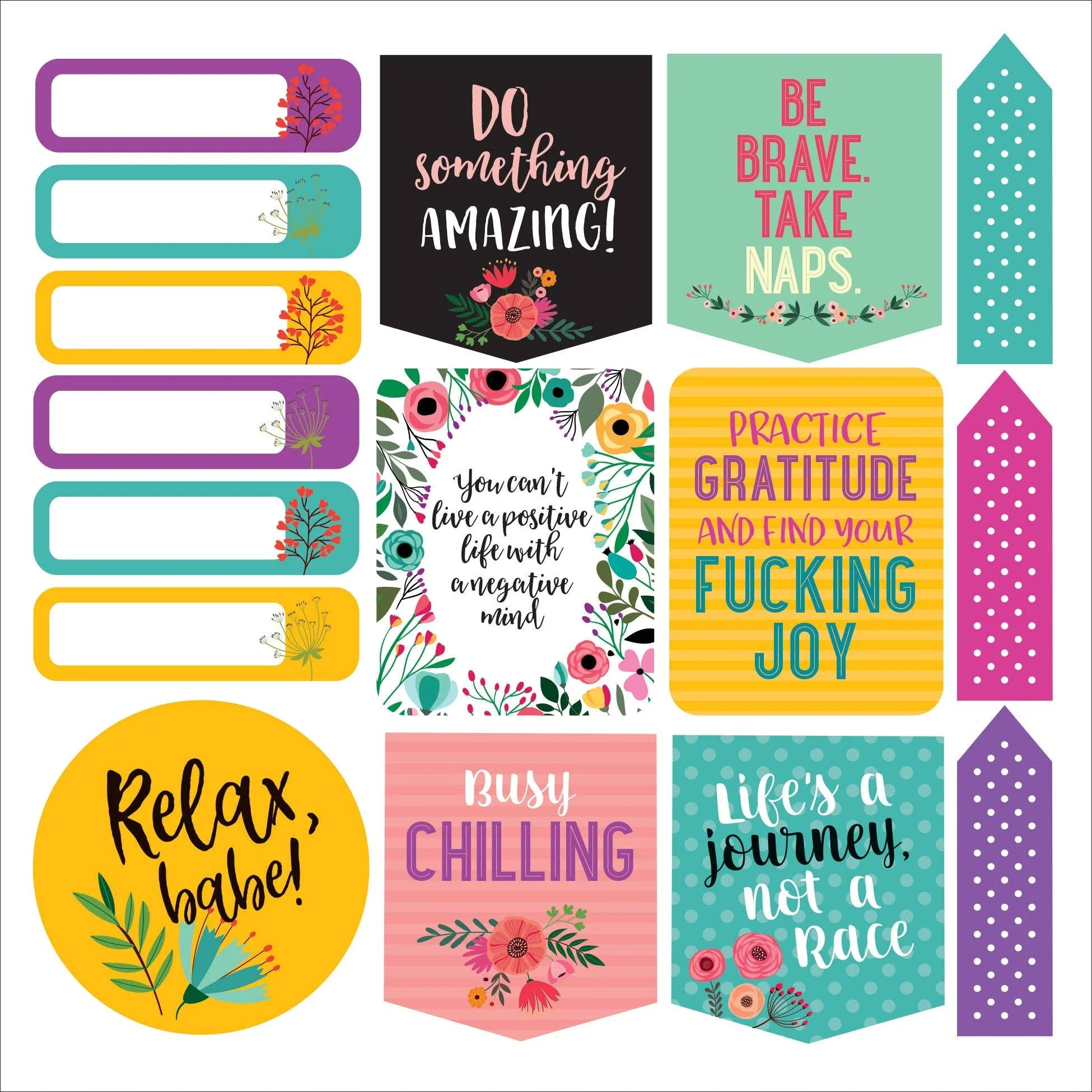 Inner F*cking Peace Stickers | A Sticker Book to Let Sh*t Go and Shine | Over 750 Decals - Image 4