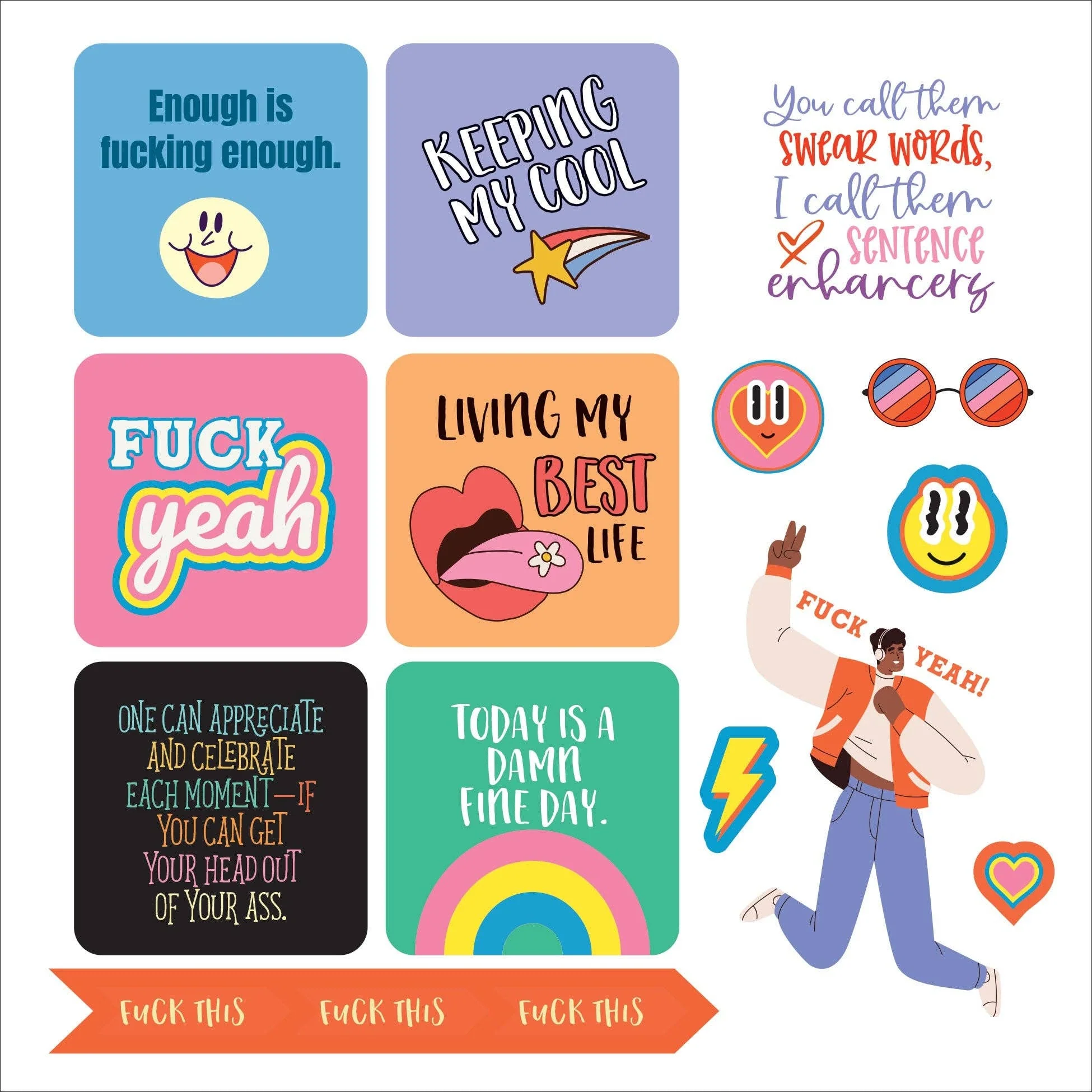 Inner F*cking Peace Stickers | A Sticker Book to Let Sh*t Go and Shine | Over 750 Decals - Image 5