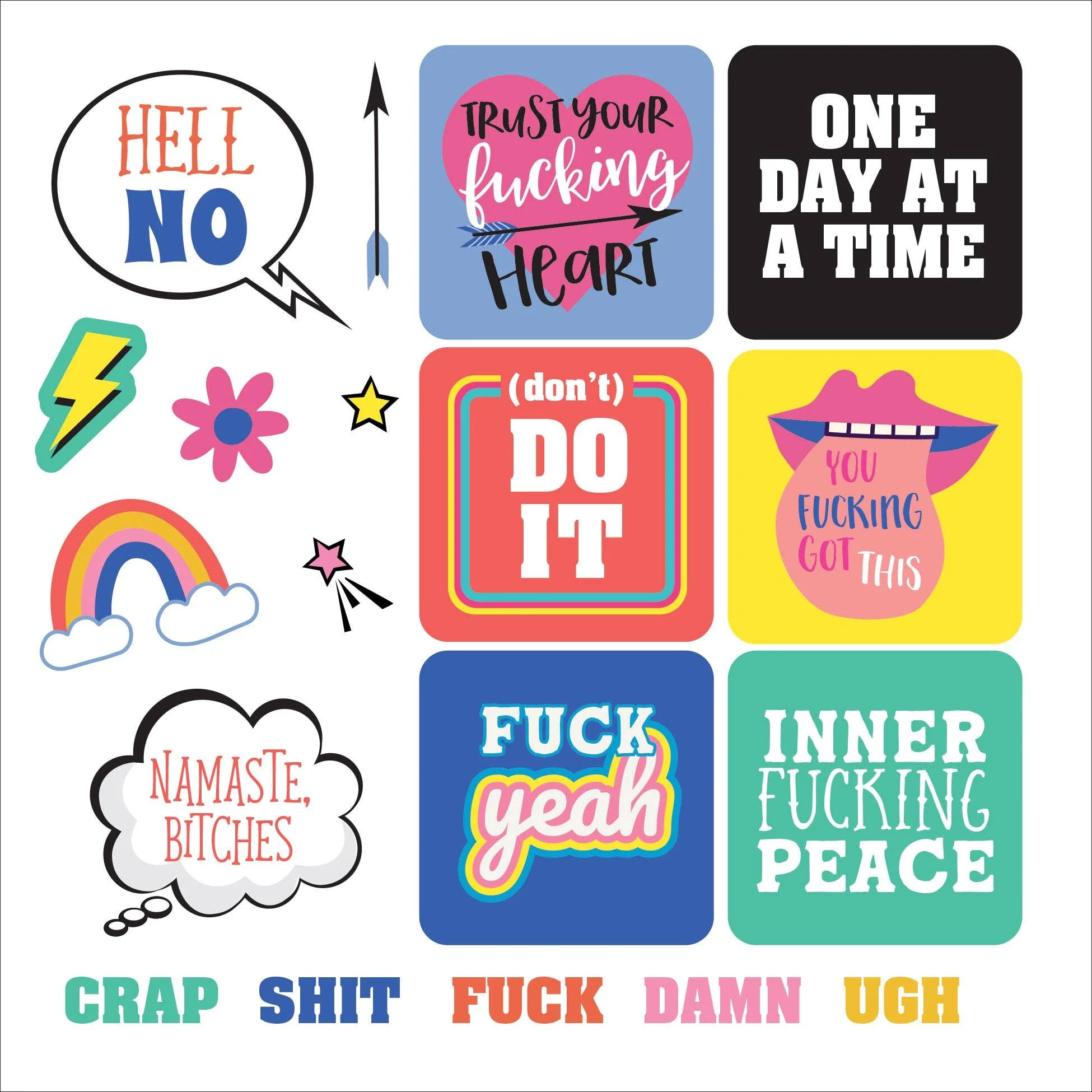 Inner F*cking Peace Stickers | A Sticker Book to Let Sh*t Go and Shine | Over 750 Decals - Image 8