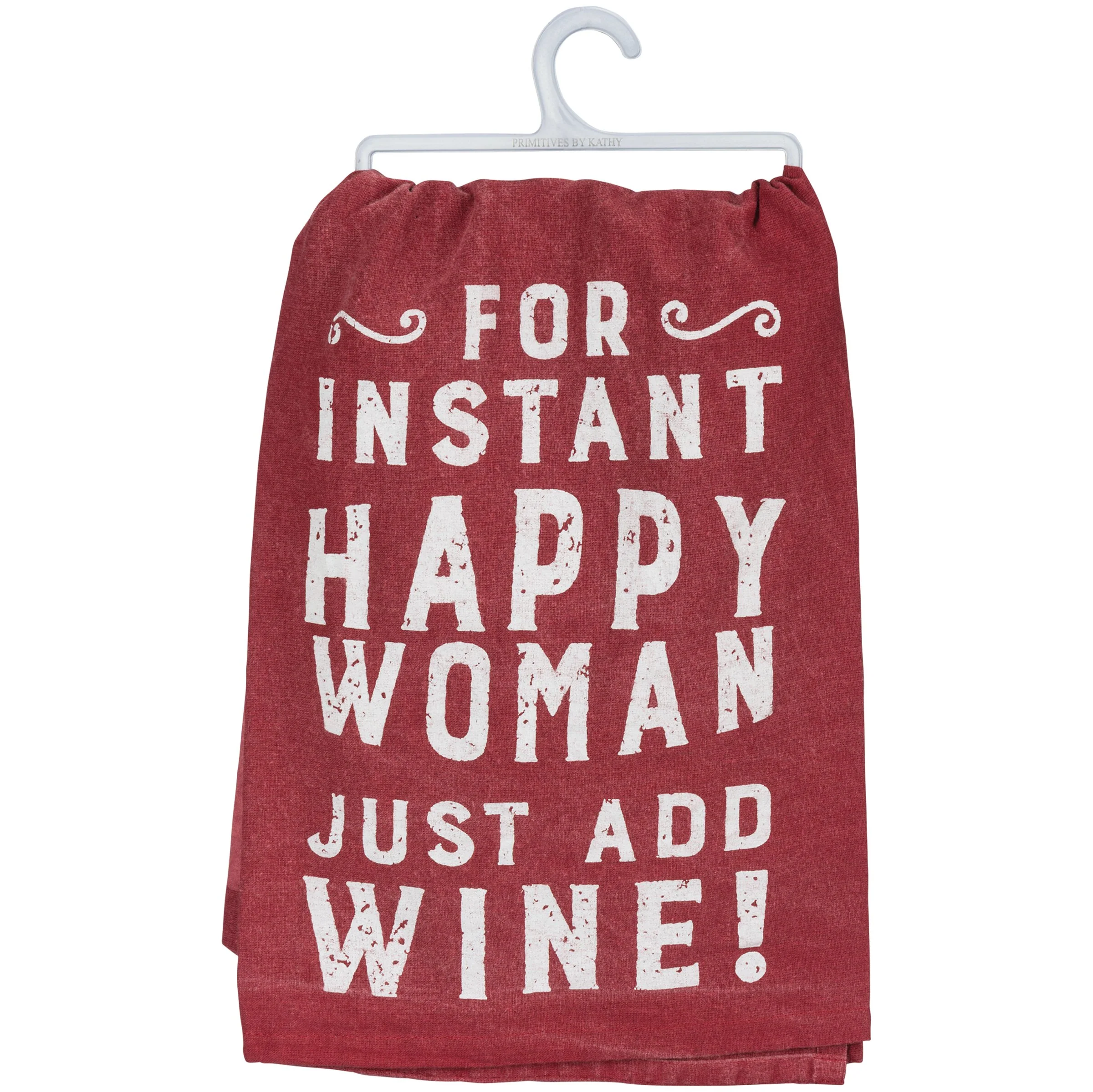 Instant Happy Woman Just Add Wine Cotton Kitchen Towel | 28" x 28" - Image 4