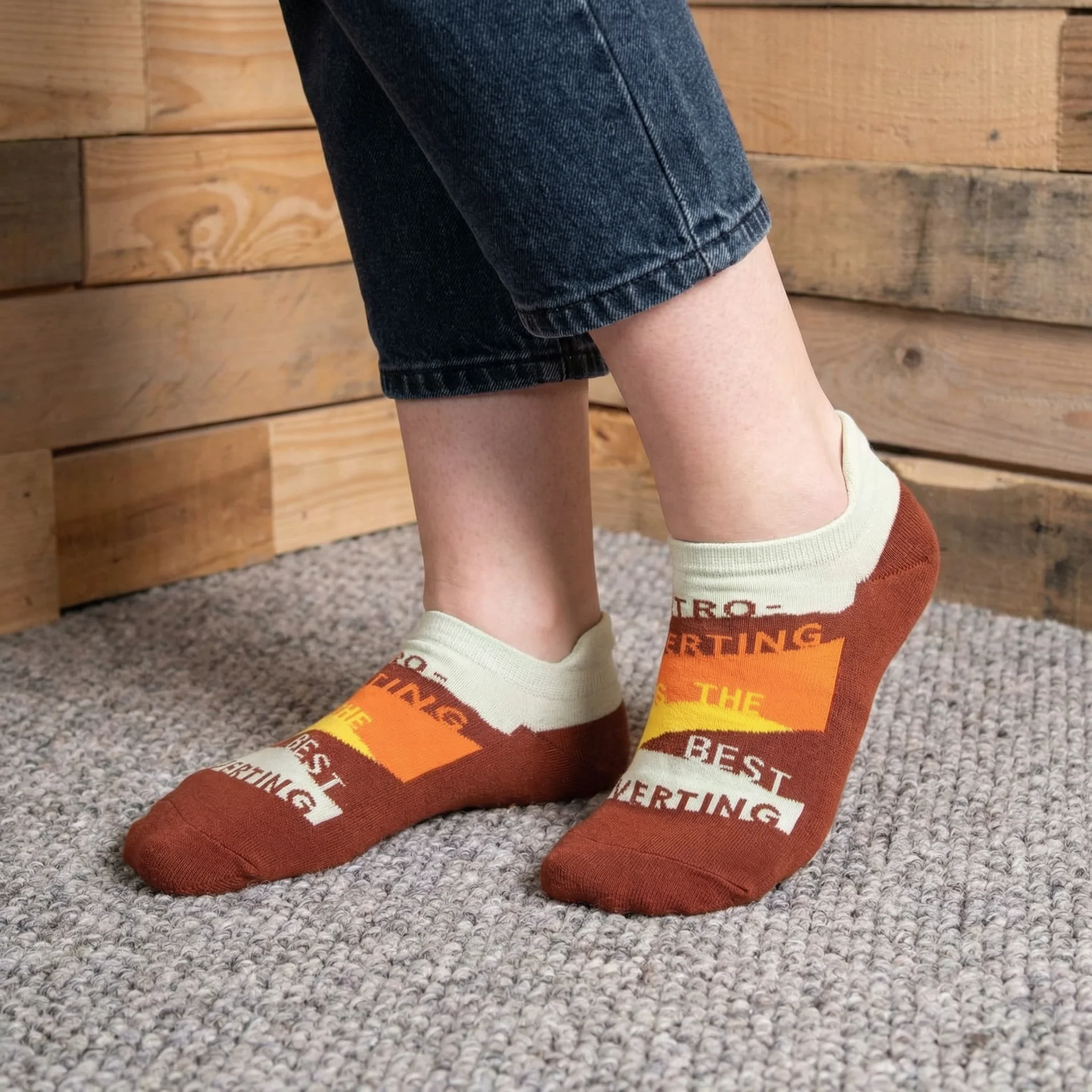 Introverting Is The Best Verting Sneaker Socks [2 Size Options] | BlueQ at GetBullish - Image 13