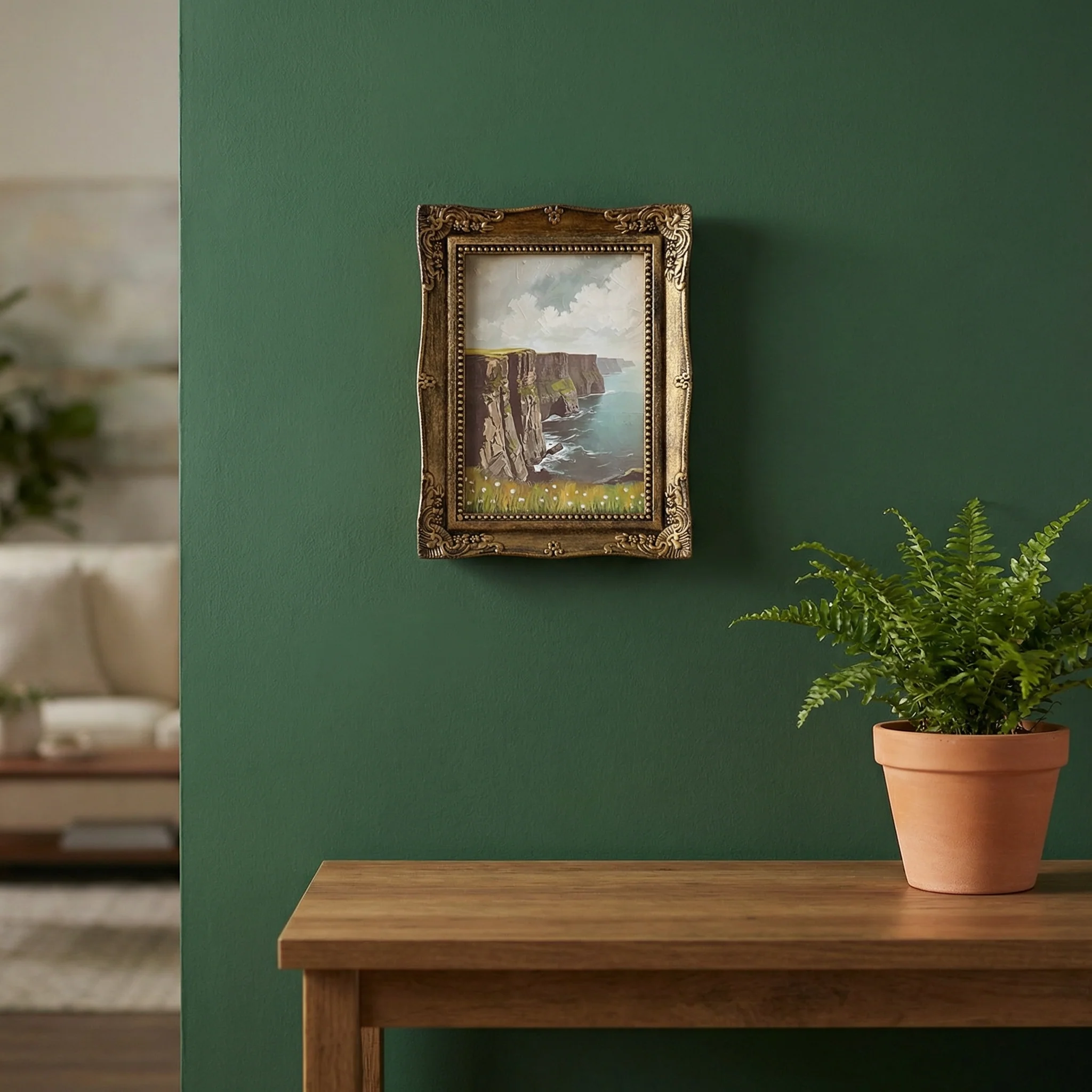 Irish Coast Framed Wall Art | Vintage St. Patrick’s Day Decor | 6.50" x 8.50" x 1" - Image 5