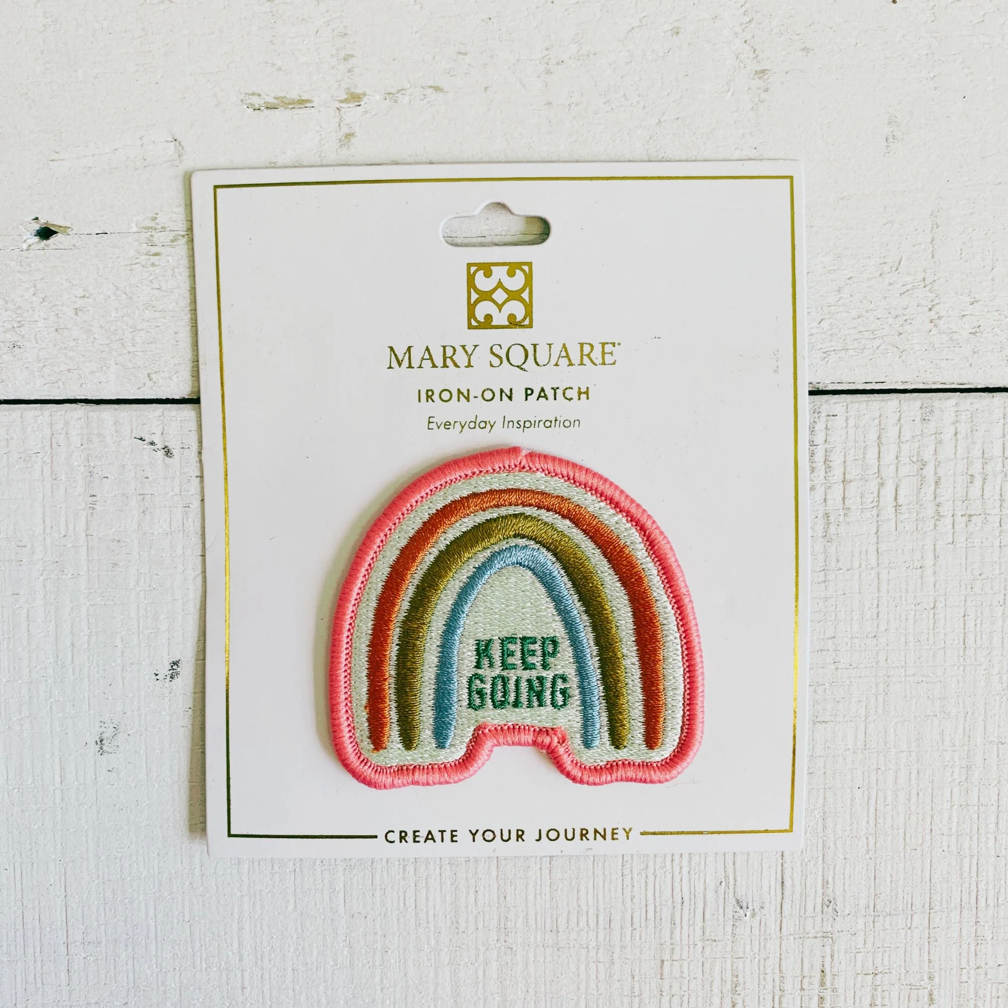 Keep Going Iron-On Patch in Rainbow Design | Embroidered Heat-transfer Patch - Image 6