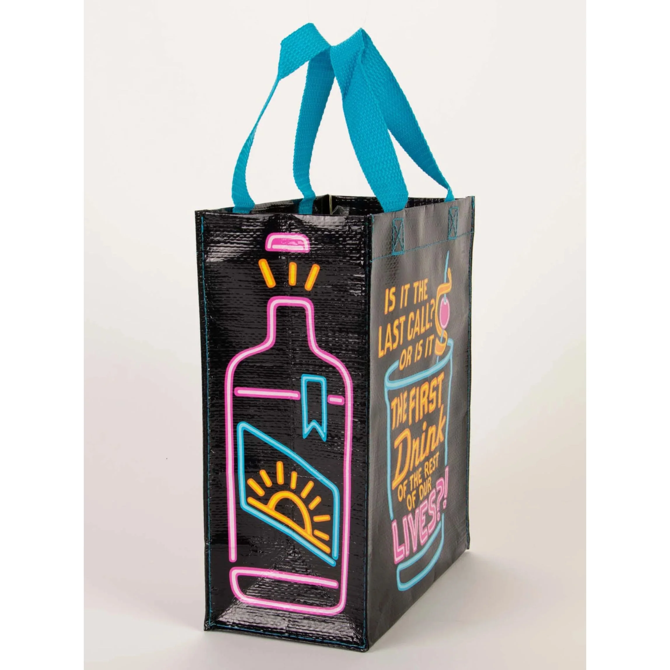 Is It The Last Call Or The First Drink Of The Rest Of Our Lives Handy Tote | Funny Cocktail Reusable Gift Bag | 8.5" x 10" | BlueQ at GetBullish - Image 3