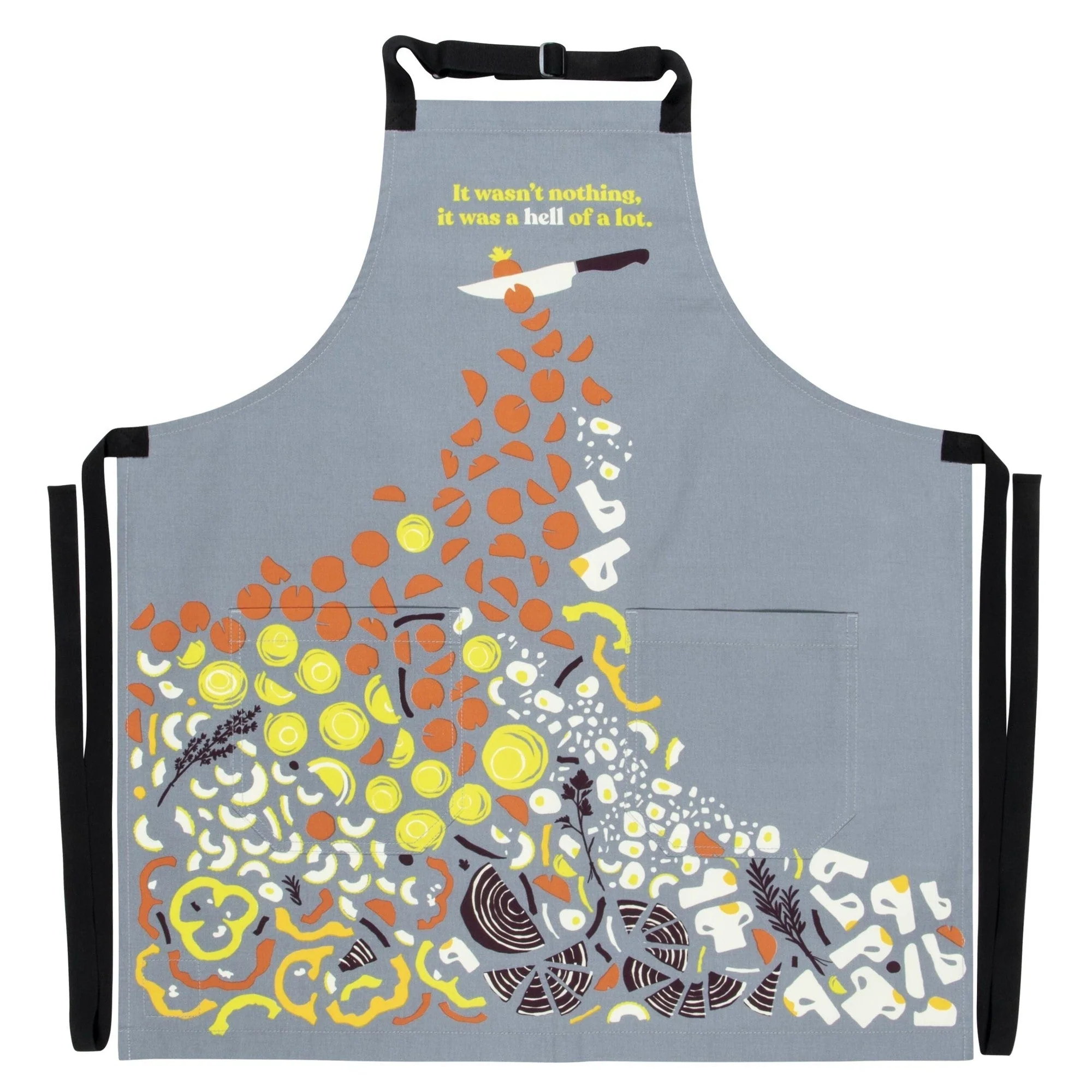 It Wasn't Nothing, It Was A Hell Of A Lot Funny Cooking and BBQ Apron Unisex 2 Pockets Adjustable Strap 100% Cotton | BlueQ at GetBullish - Image 3