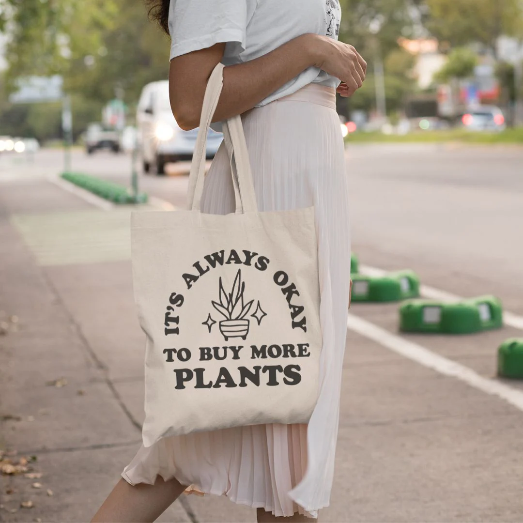 It's Always Okay to Buy More Plants Gardener Tote Bag | 15" x 16" - Image 2