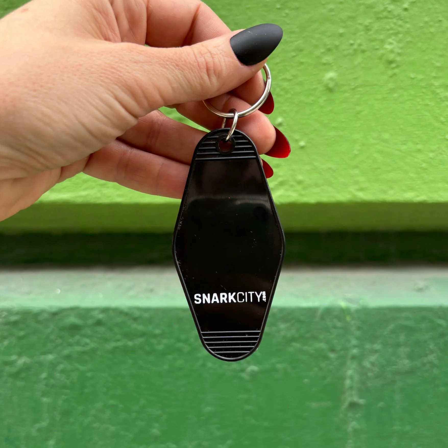 It's Better To Arrive Late, Than To Arrive Ugly Keychain in Black and White - Image 9
