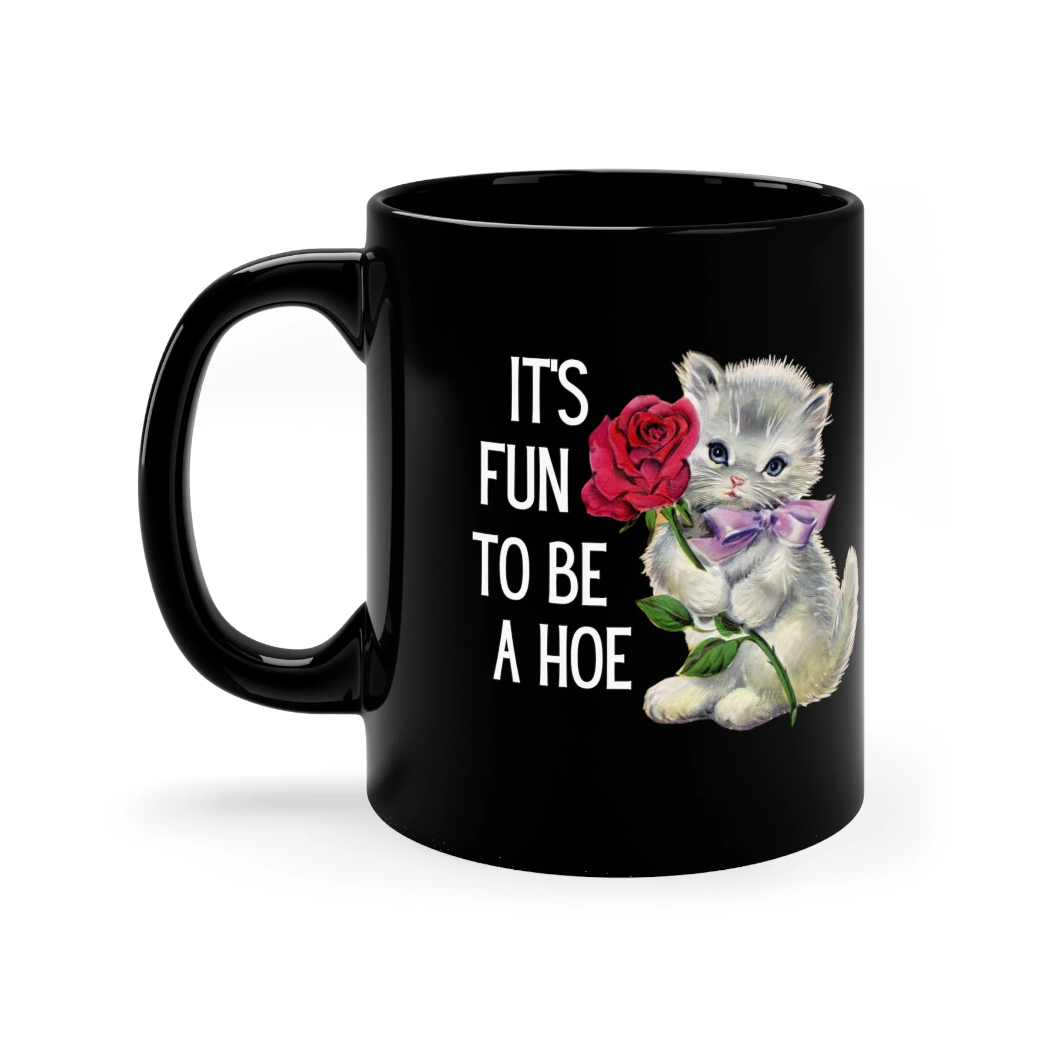 It's Fun to be a Hoe Black Kitten Mug - Image 3