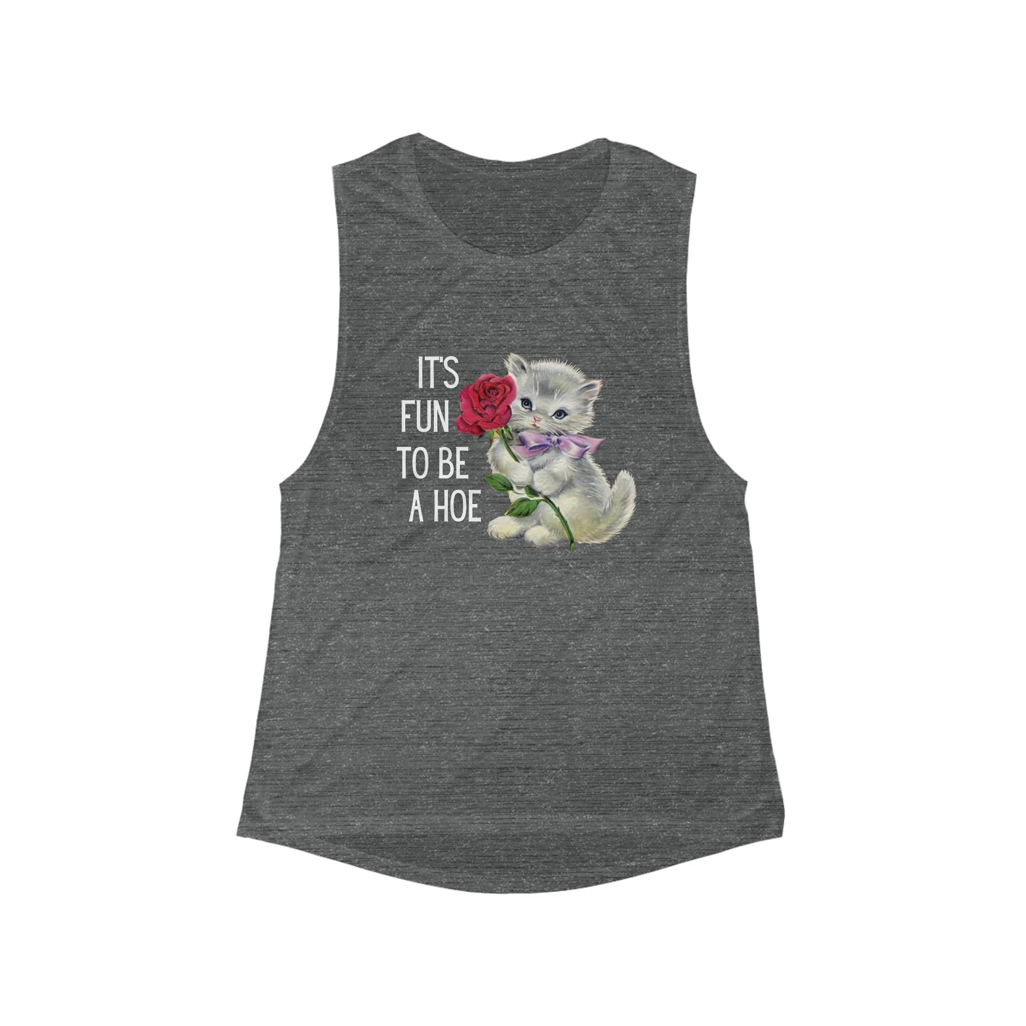 It's Fun to be a Hoe Flowy Scoop Muscle Tank - Image 3