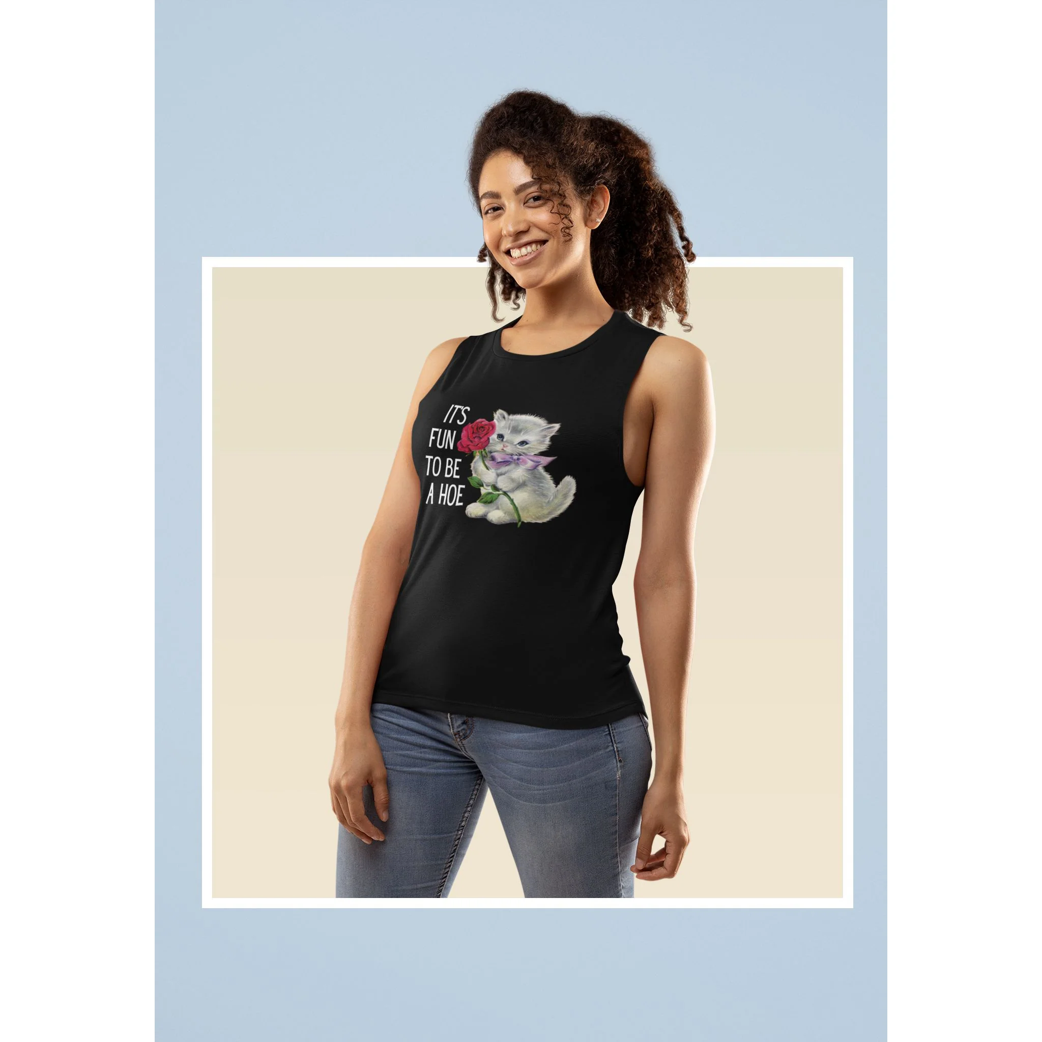 It's Fun to be a Hoe Flowy Scoop Muscle Tank - Image 6