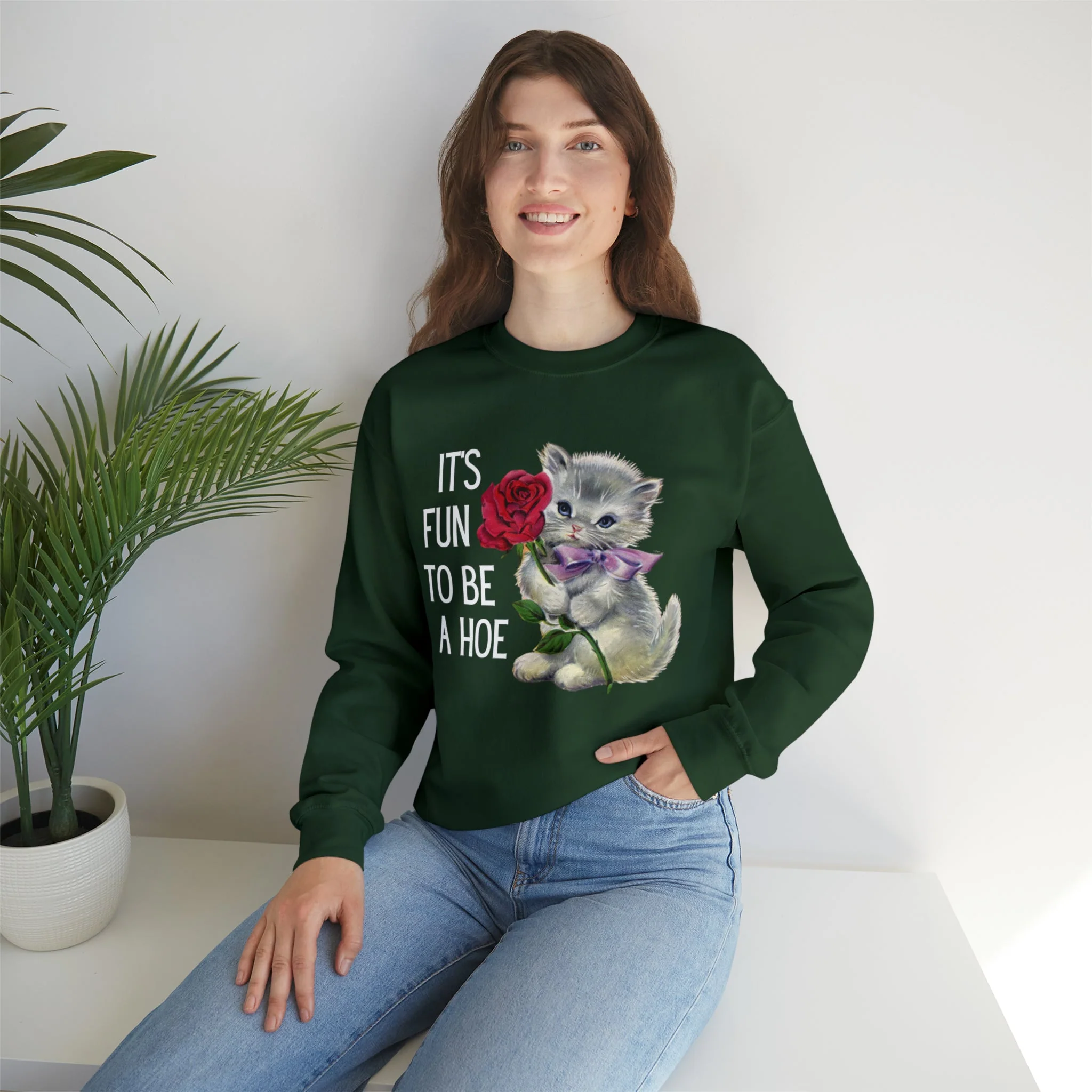 It's Fun to be a Hoe Unisex Heavy Blend™ Crewneck Sweatshirt Sizes SM-5XL | Plus Size Available - Image 3