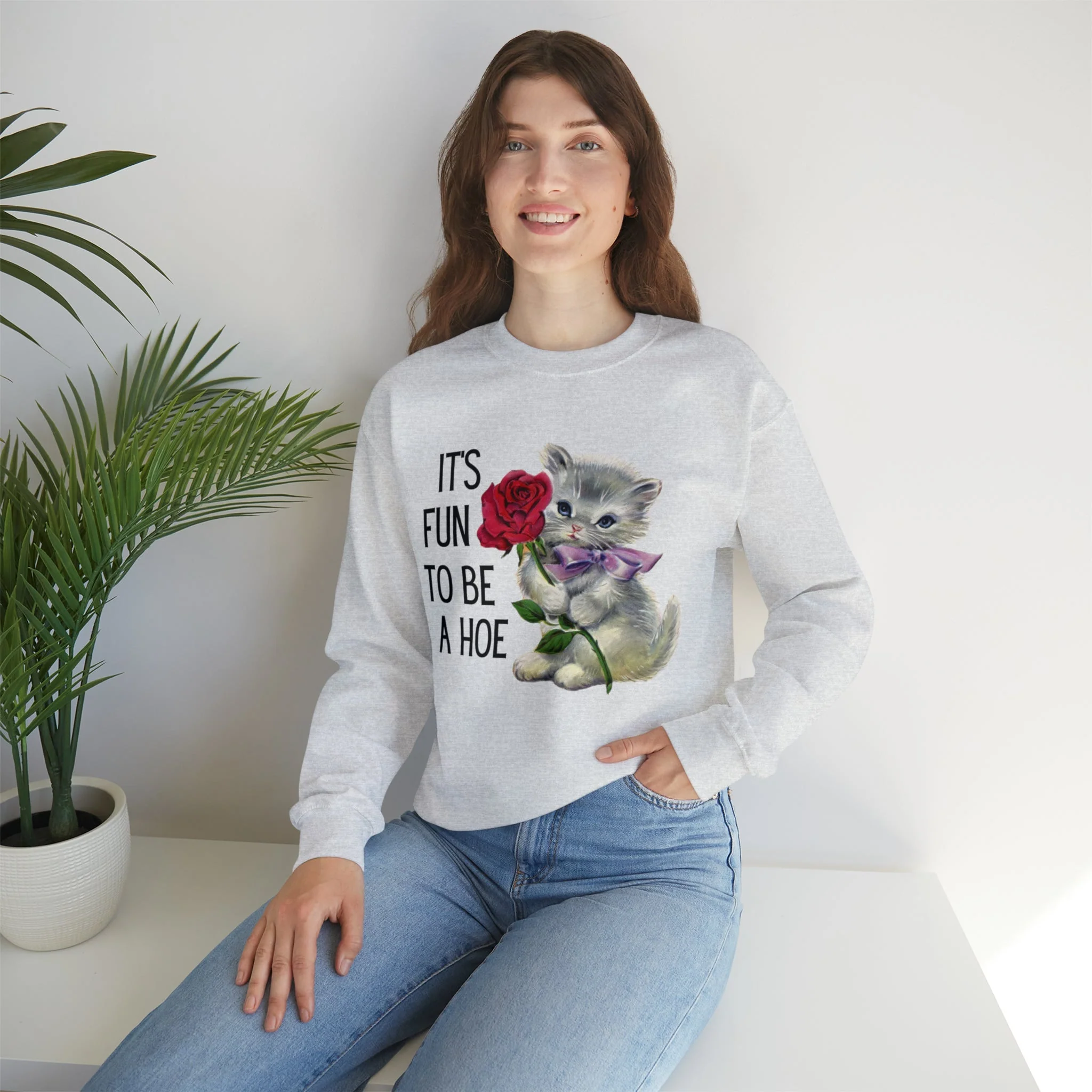 It's Fun to be a Hoe Unisex Heavy Blend™ Crewneck Sweatshirt Sizes SM-5XL | Plus Size Available - Image 5