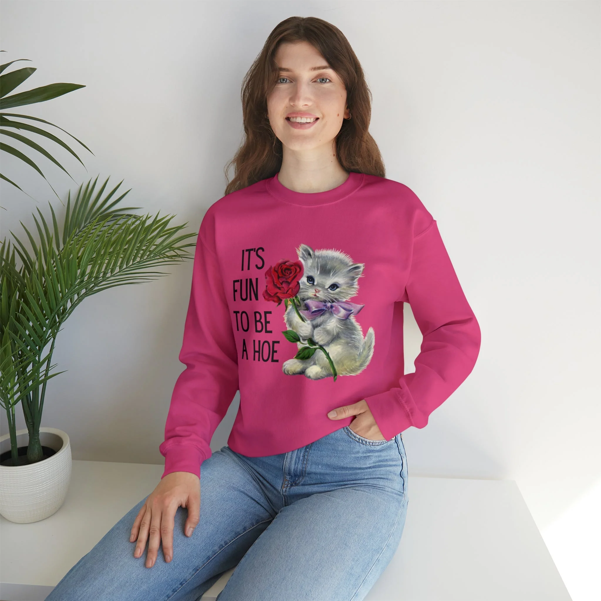It's Fun to be a Hoe Unisex Heavy Blend™ Crewneck Sweatshirt Sizes SM-5XL | Plus Size Available - Image 6