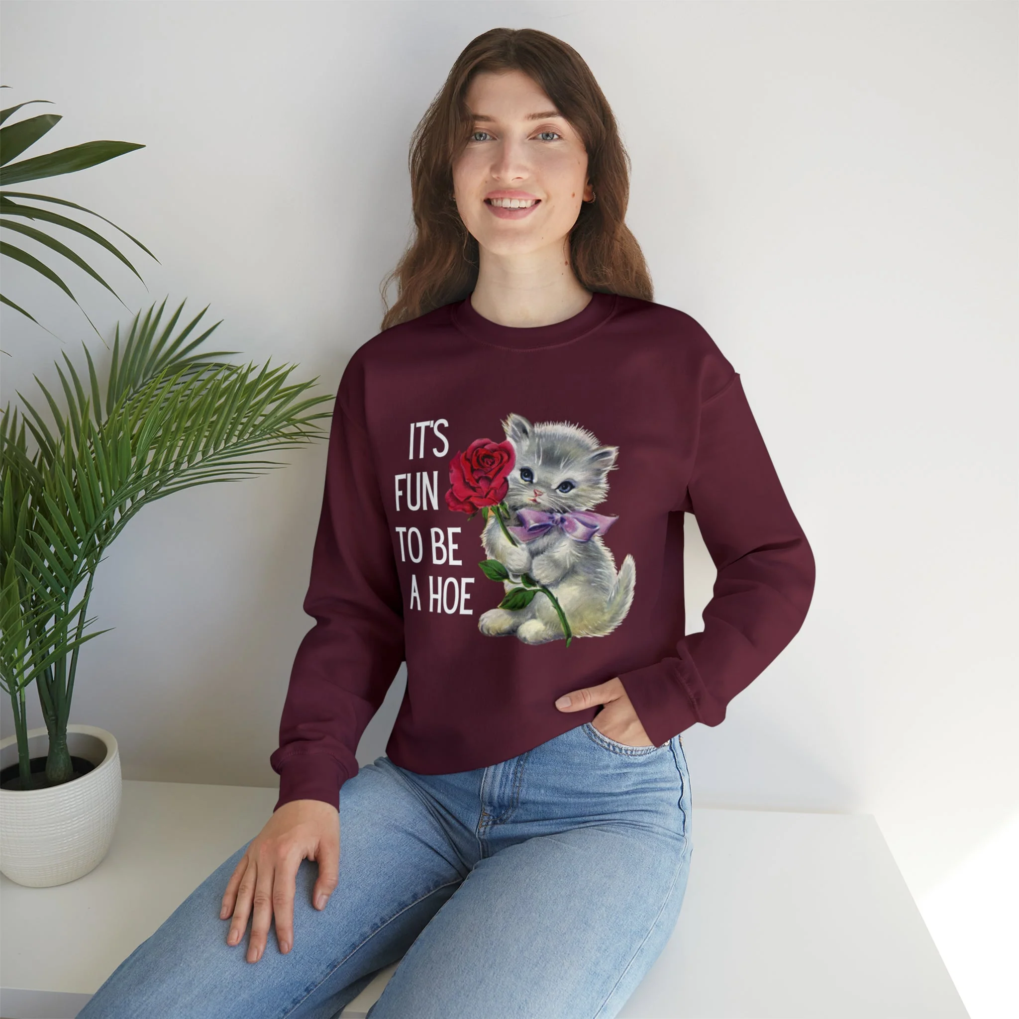 It's Fun to be a Hoe Unisex Heavy Blend™ Crewneck Sweatshirt Sizes SM-5XL | Plus Size Available - Image 8