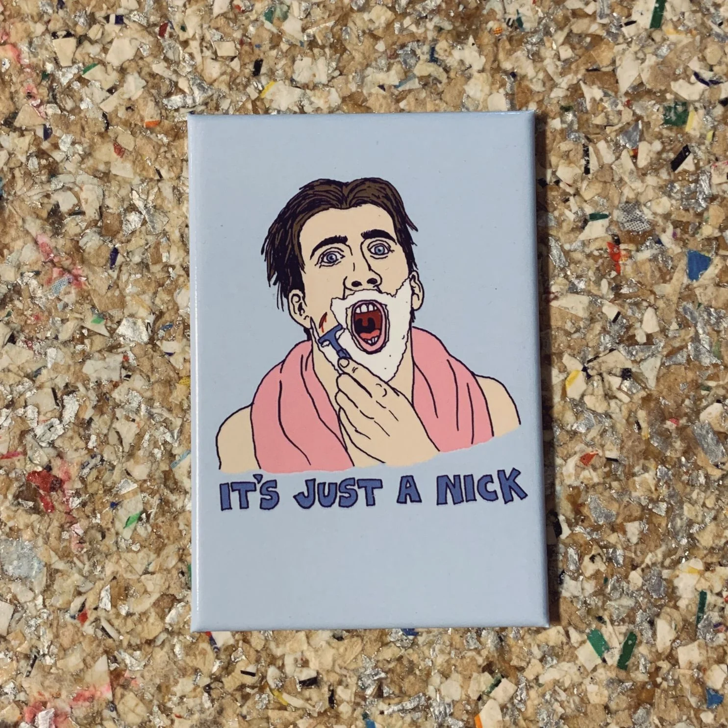 It's Just A Nick Nicolas Cage Pun Funny Fridge Magnet - Image 2