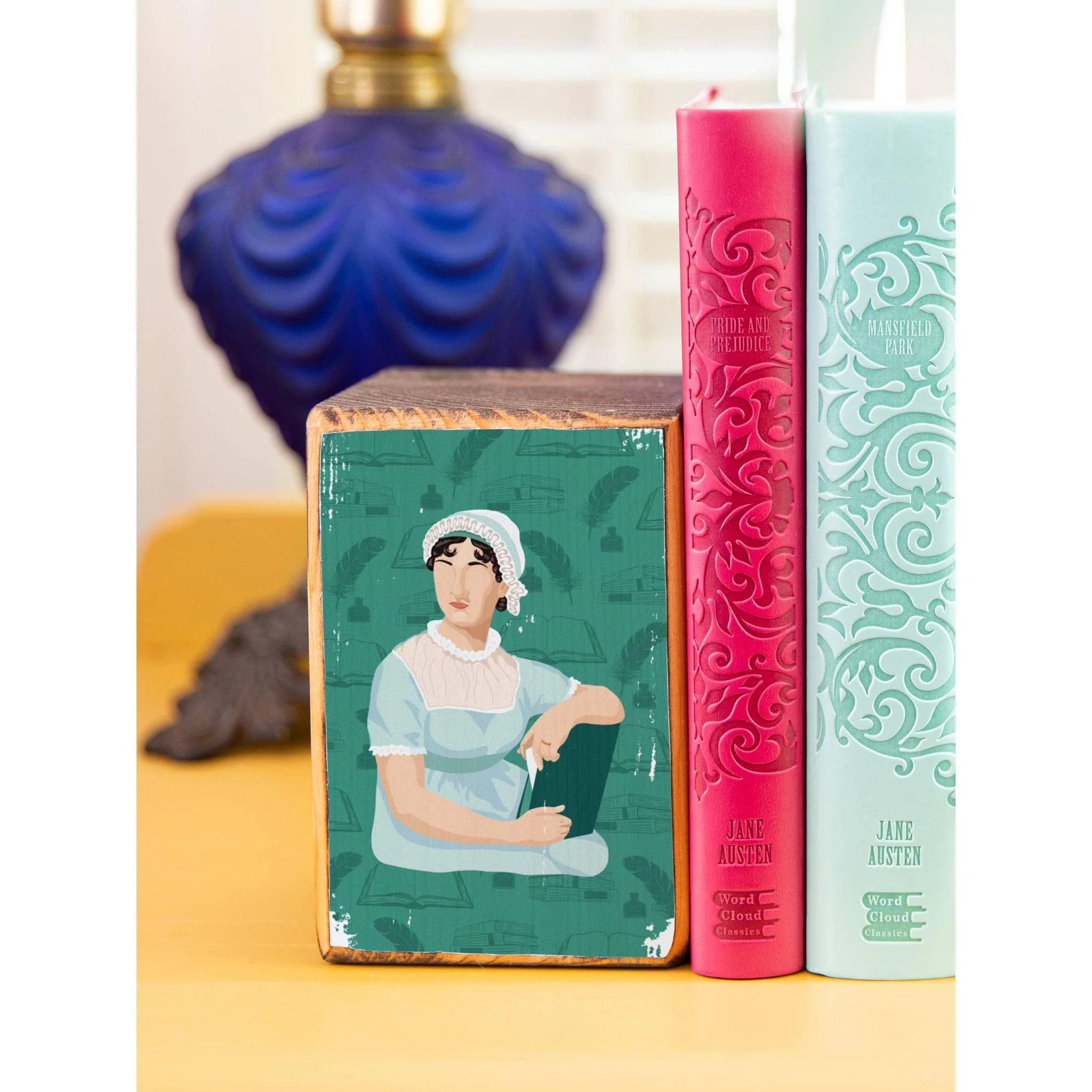 Jane Austen Reading Quote Handmade Bookend Set - Image 3