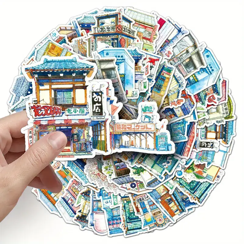 Japanese Retro Street Shop Stickers | 25 Assorted Nostalgic Vinyl Decals - Image 2