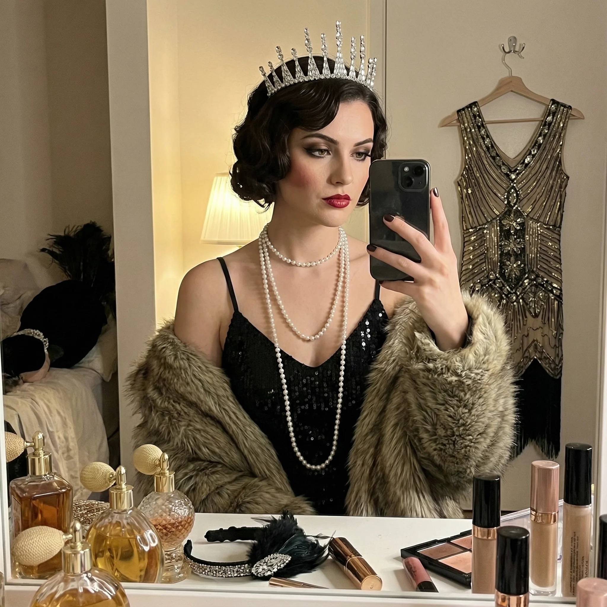 Jazz Age Skyscraper Tiara in Silver | Royalty Crown Bridal Hair Accessory - Image 6