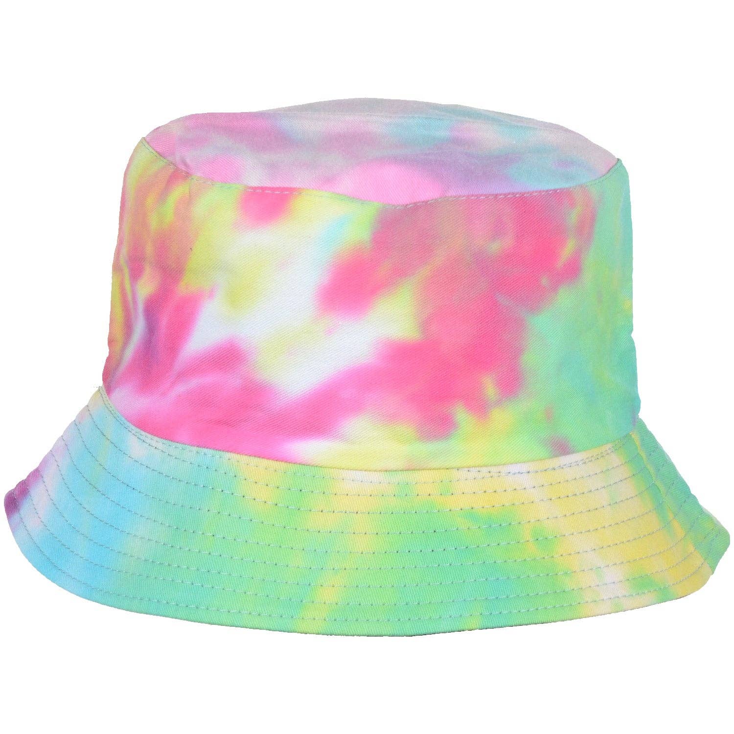 Tie-Dye Bucket Hat in Pink and Green '90s Style Retro Gen Z Aesthetic - Image 3
