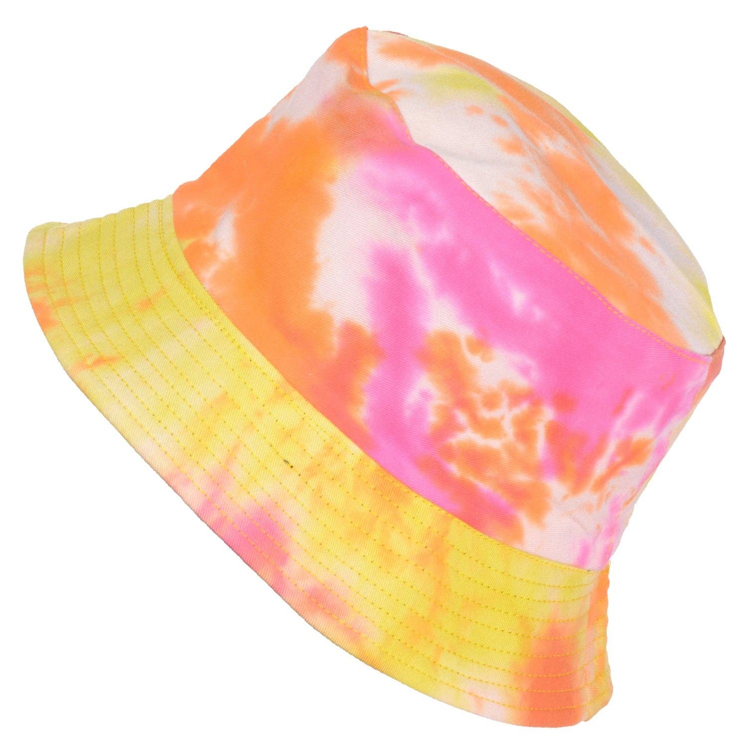 Tie-Dye Bucket Hat in Pink and Orange '90s Style Retro Gen Z Aesthetic - Image 3
