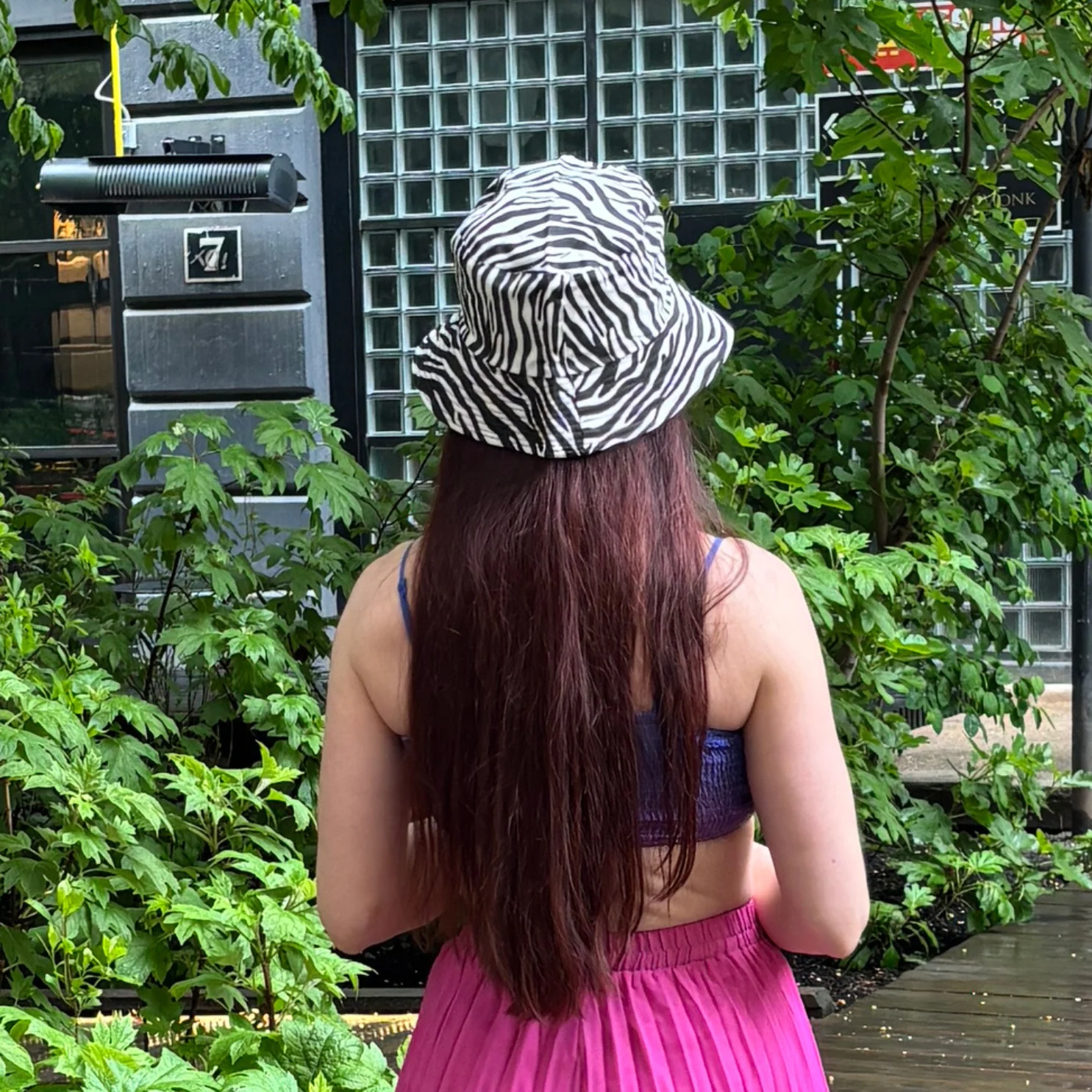 Zebra Print Bucket Hat in Black and White '90s Style Retro Gen Z Aesthetic - Image 5