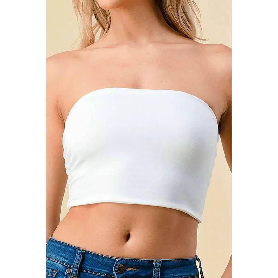 Doubled Layered Back Lace Up Tube Top | Casual Style Sleeveless Cropped Top [Available in Sizes SM-L] - Image 3